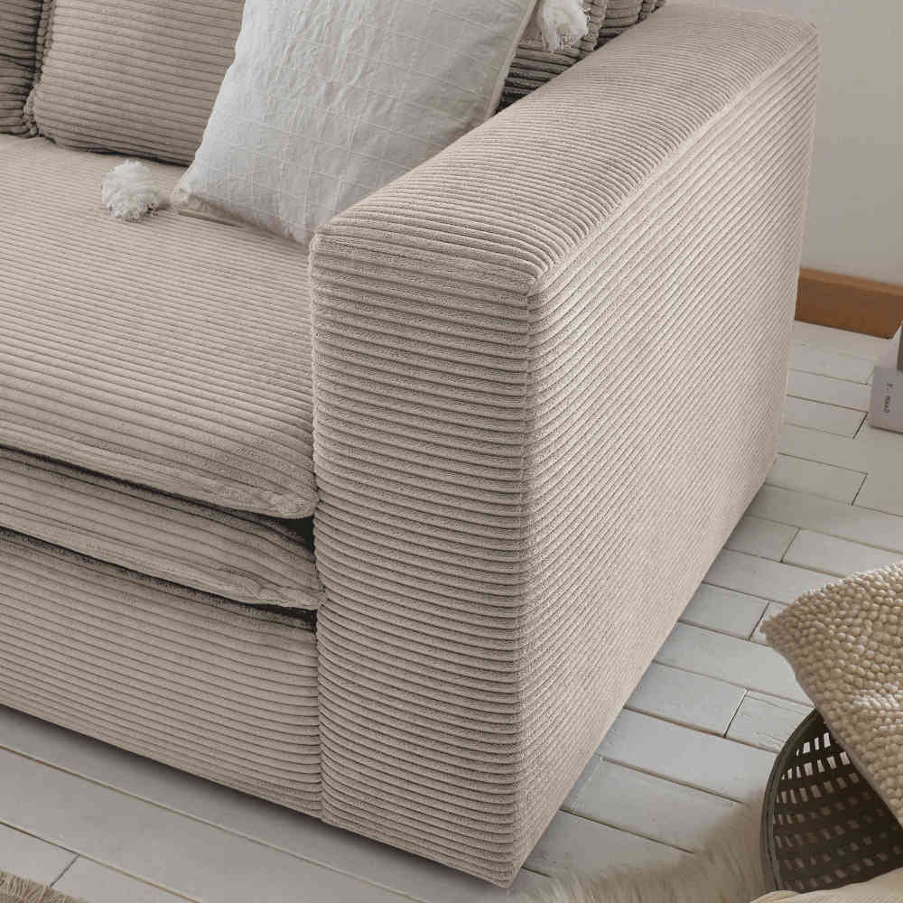 Moderner Cordsessel in Beige - Jony