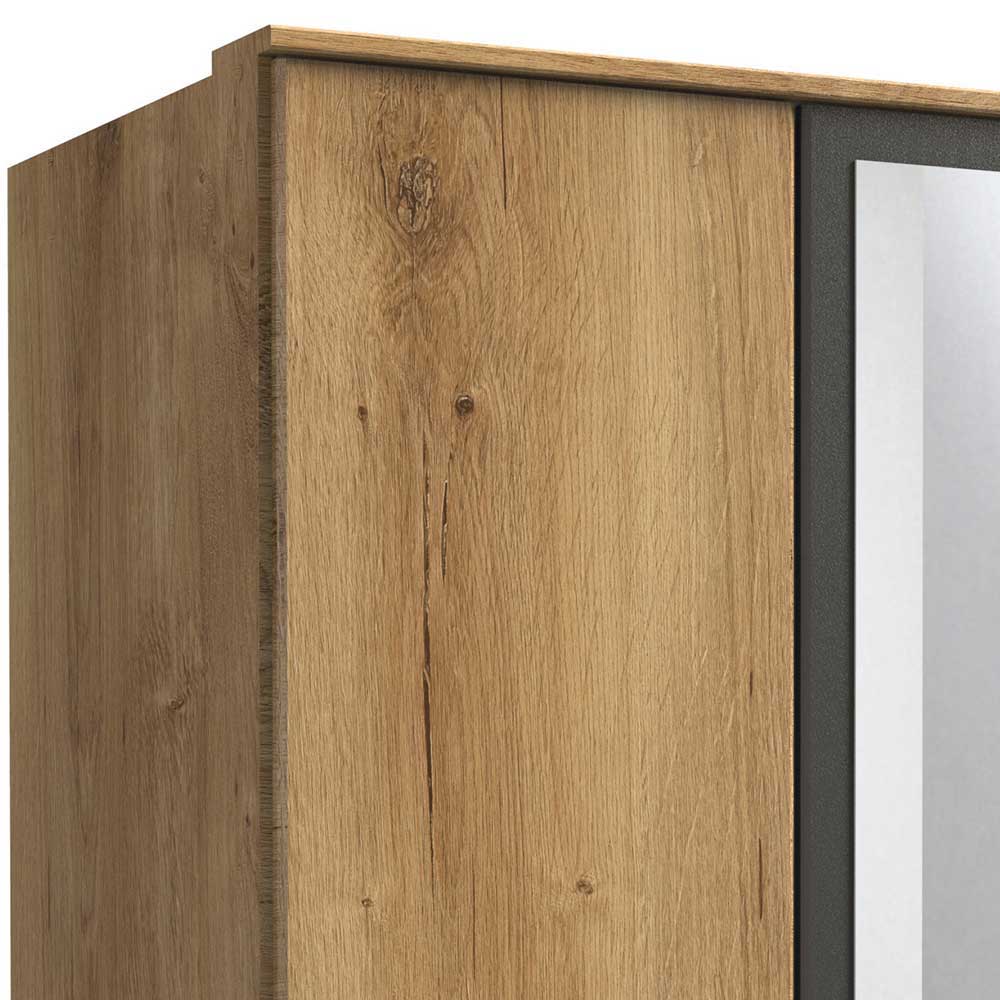 Drehtürenschrank in Plankeneiche Holzdekor - Leviza