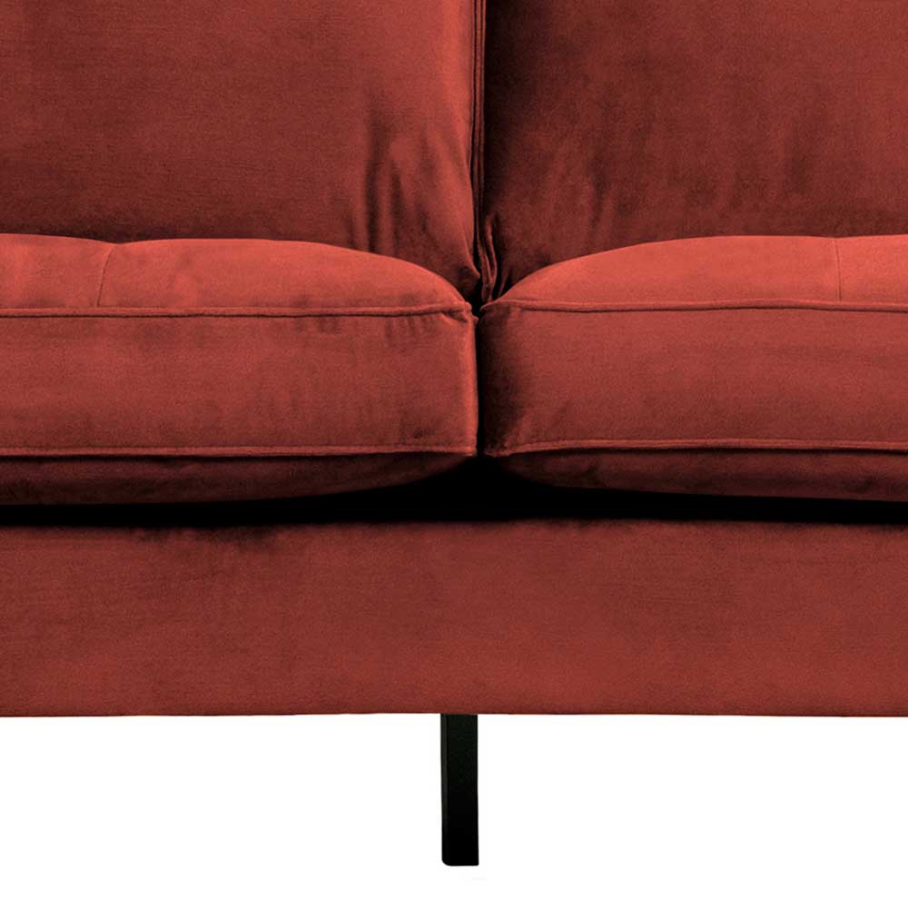 230x83x88 Samt Wohnzimmercouch in Kastanien Braun - Enzing