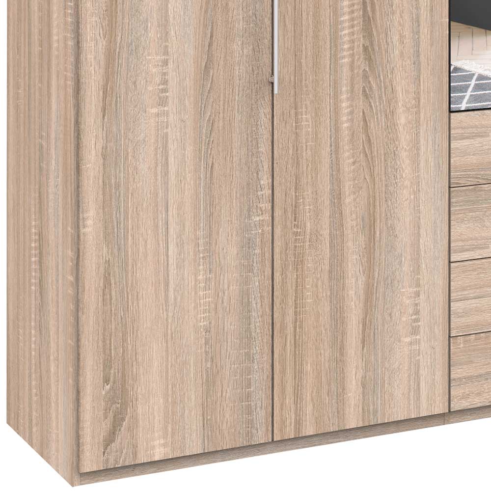 Holzdekor Falttürenschrank mit Spiegel - Zayun