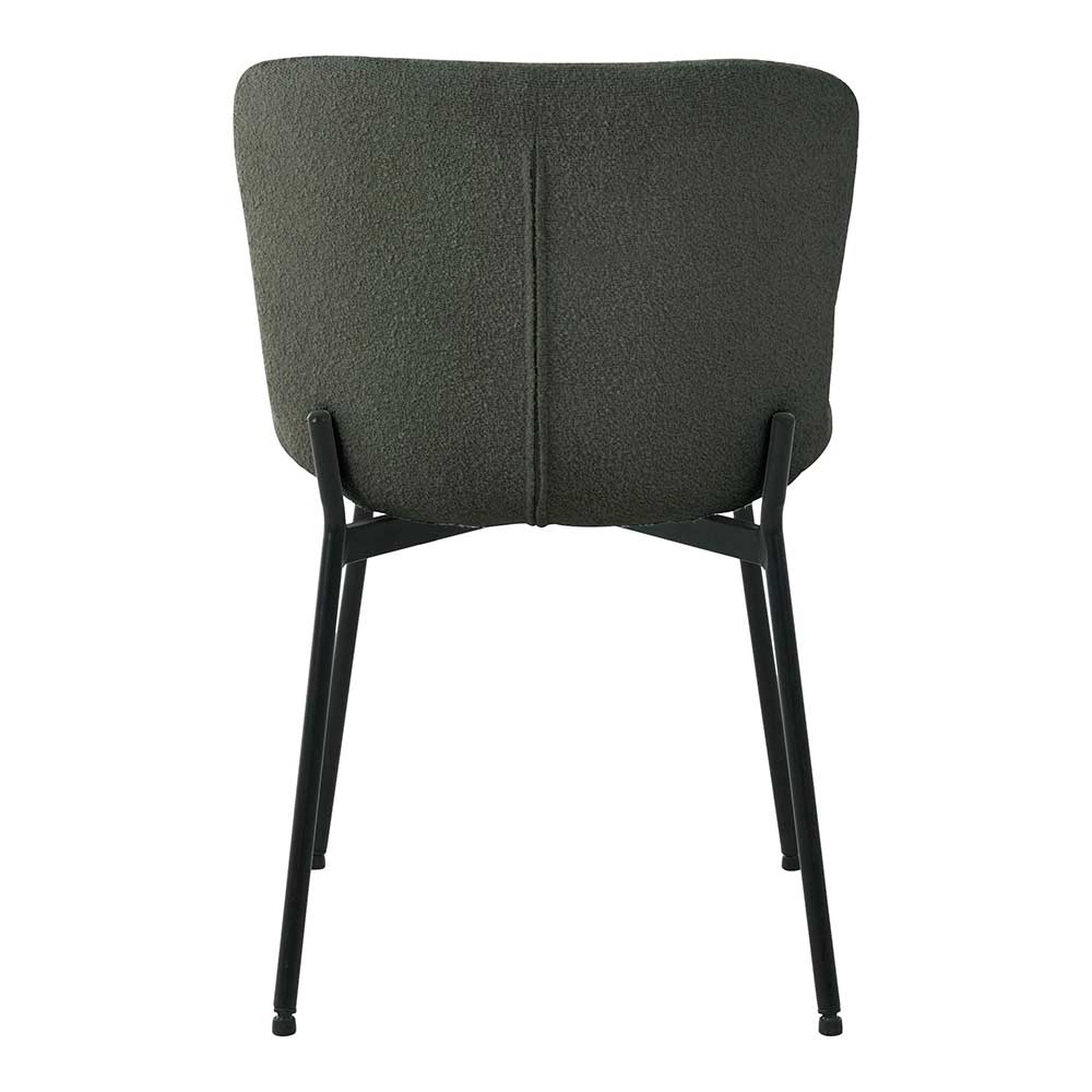 Schalenstuhl in Dunkelgrün Boucle - Etry (2er Set)