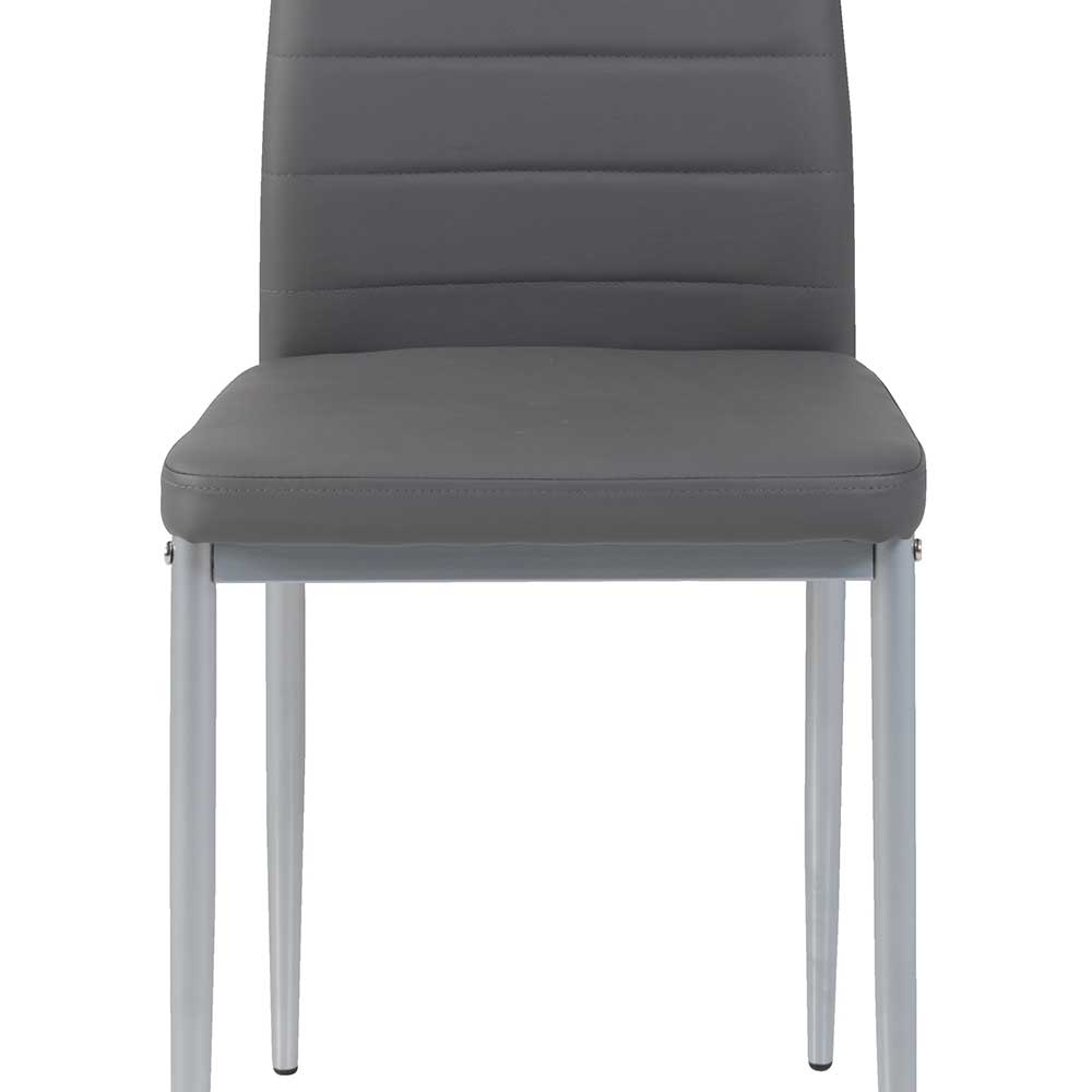 Kunstlederstühle in Grau - Efalias (2er Set)