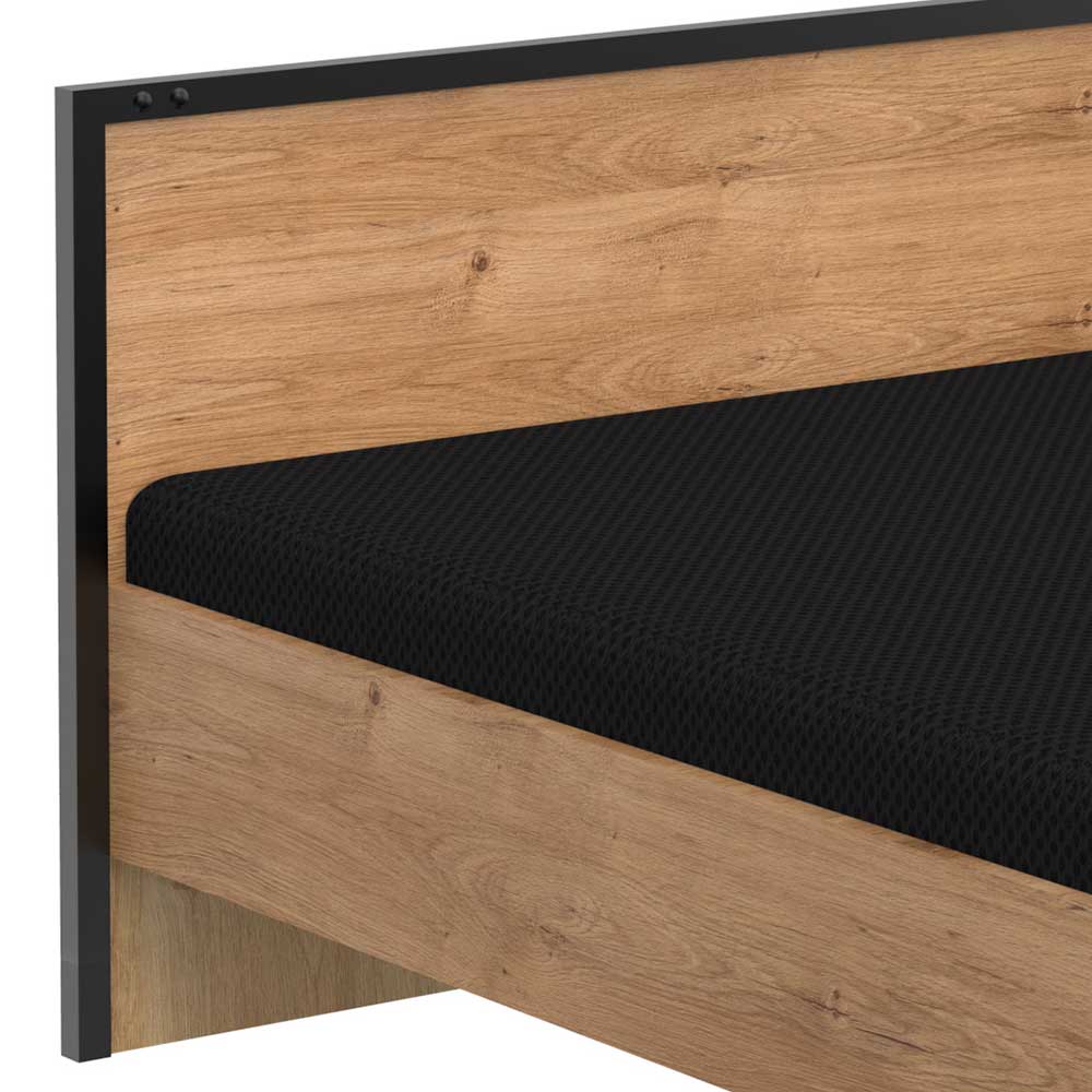 Industrial Doppelbett in Plankeneiche NB - Bram
