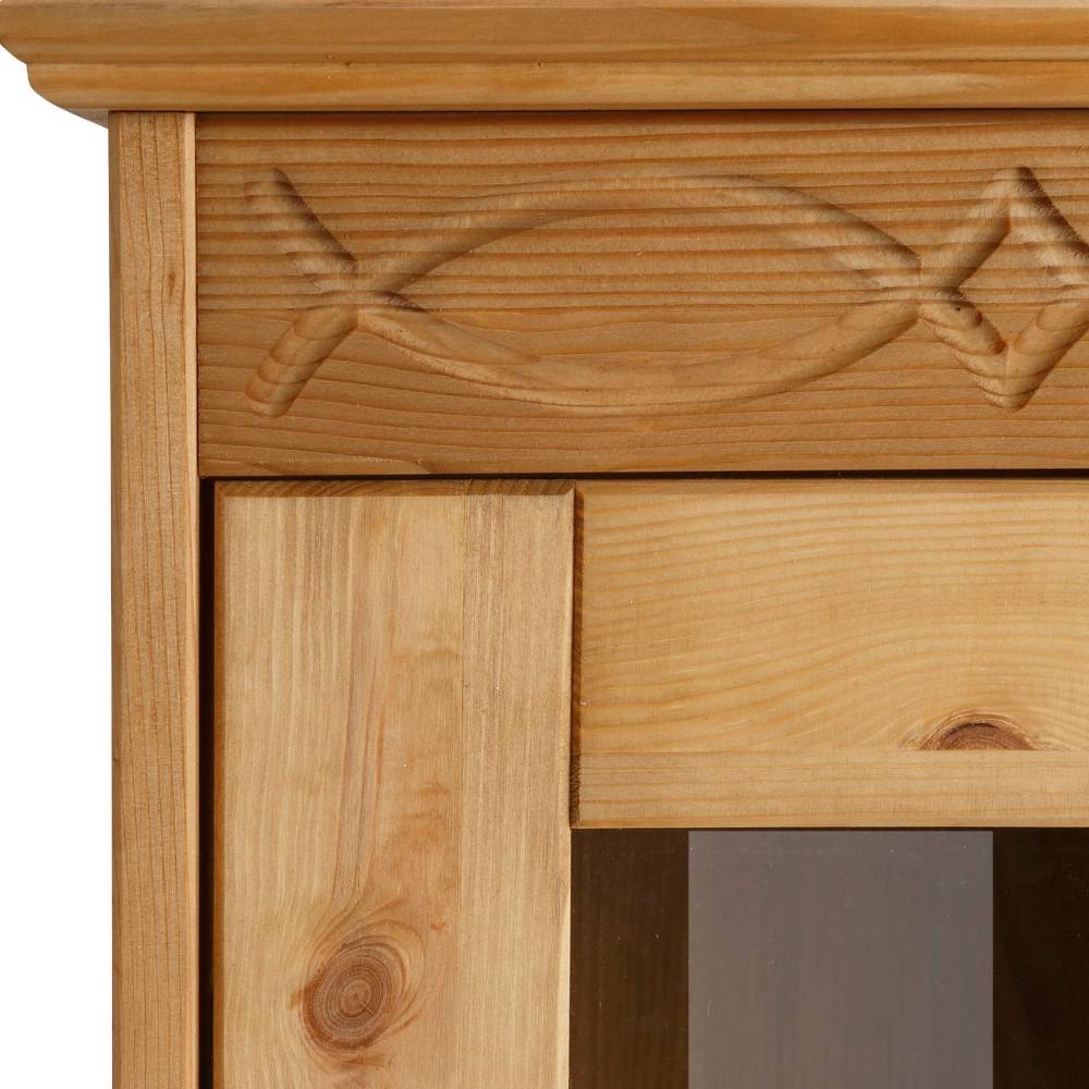 Kiefernholz Vitrine gebeizt und geölt - Goro