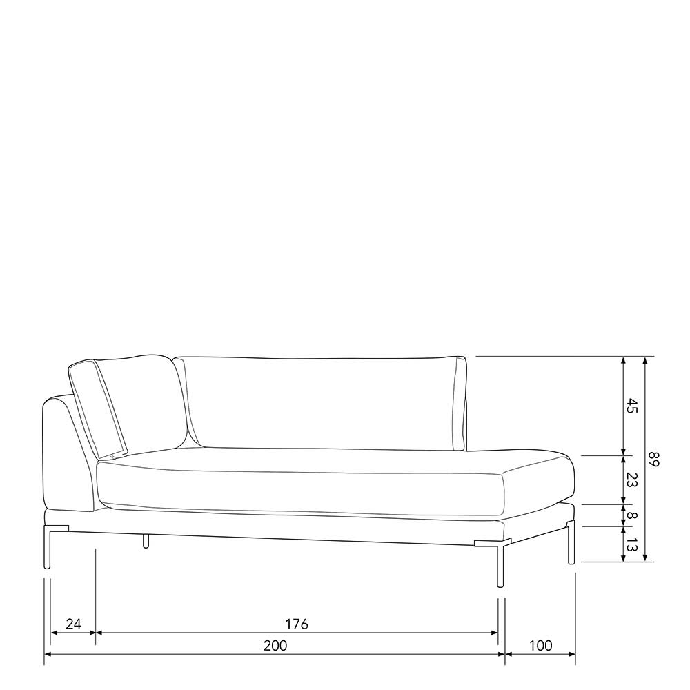 Linkes Lounge-Element in Braun - Ravonia