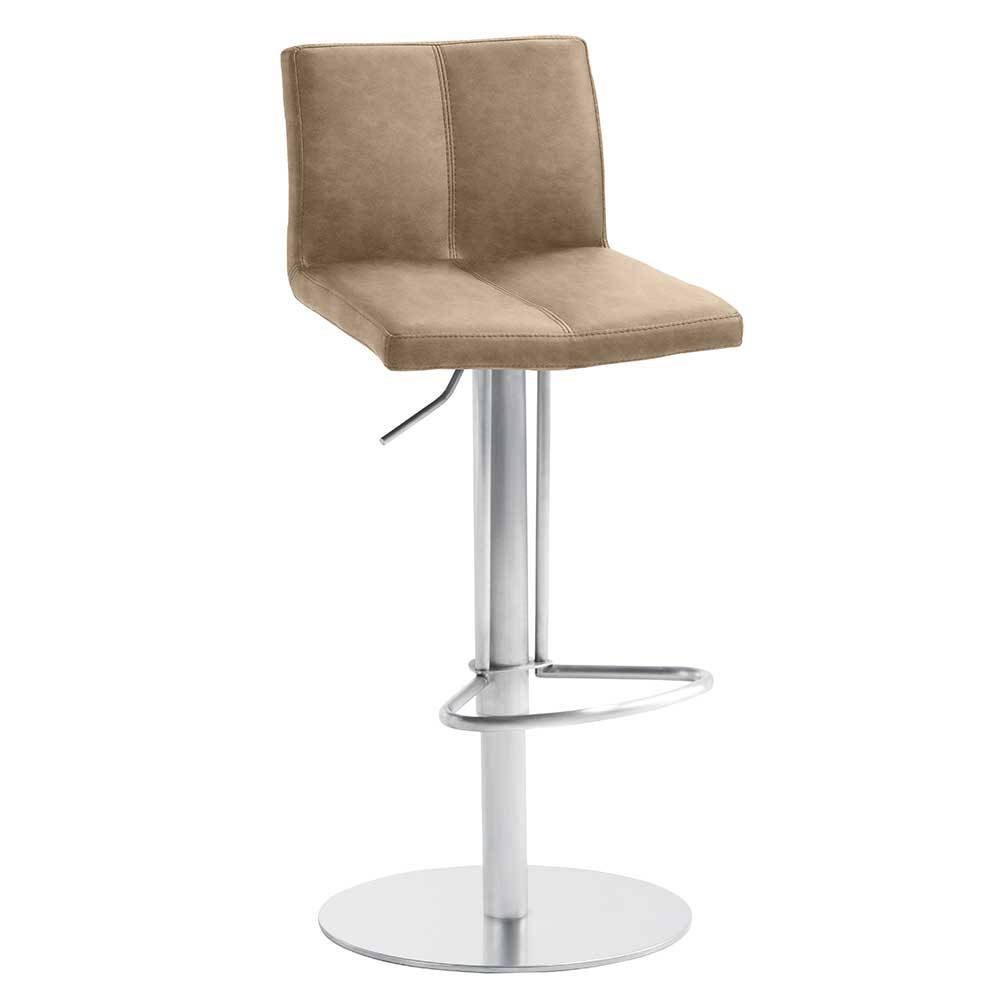 Eleganter Kunstleder Barstuhl in Beige - Nisida
