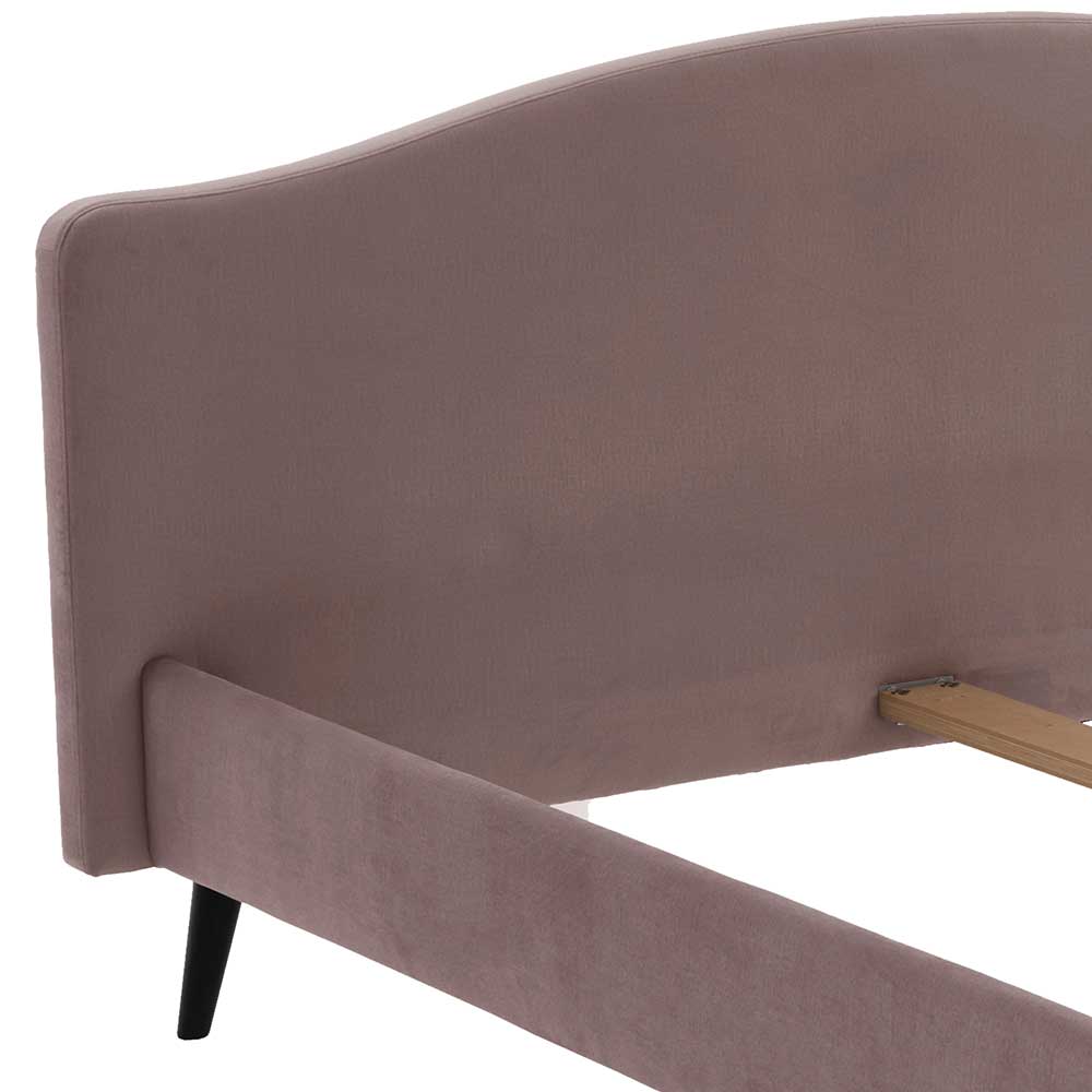 Velours Bettgestell in Altrosa - Unegra