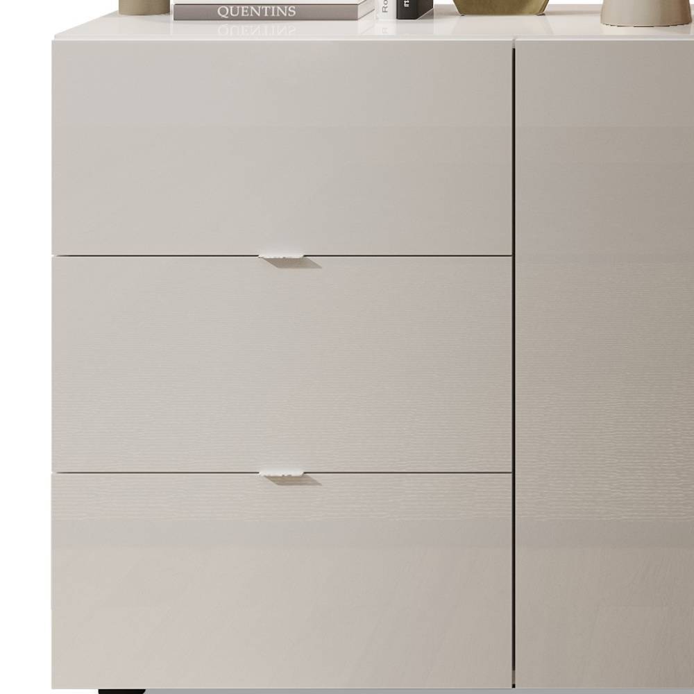 Kombi-Sideboard in Weiß und Wildeiche Optik - Tabea