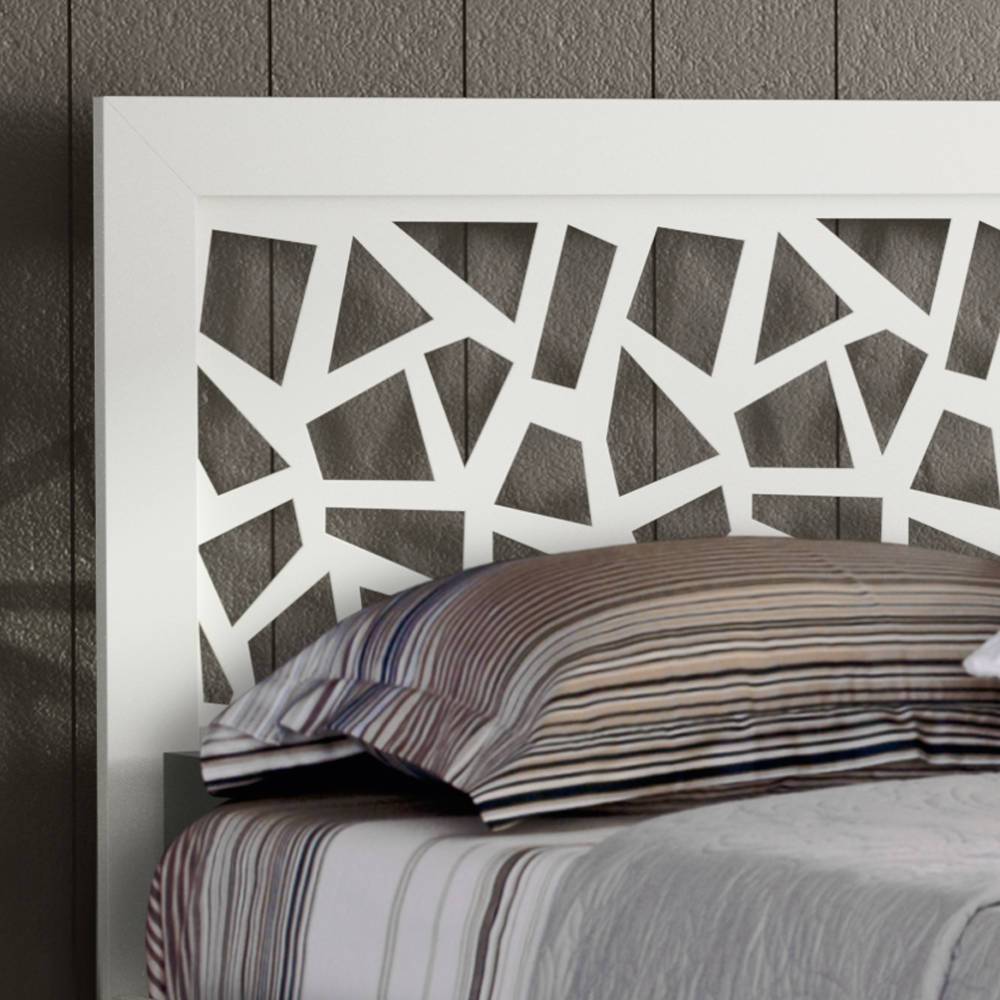 Weißes Kopfteil mit modernem geometrischem Muster für das Bett – Rubrina