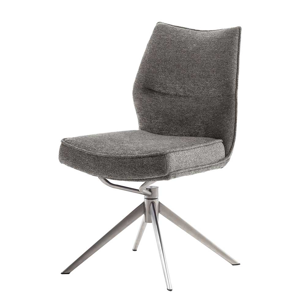 Chenille Esszimmerstuhl um 360 Grad drehbar - Padira (2er Set)