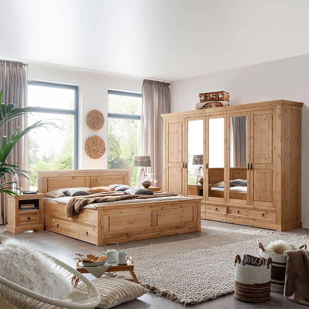 Landhaus Komplett Schlafzimmer Set - Voeca (vierteilig)