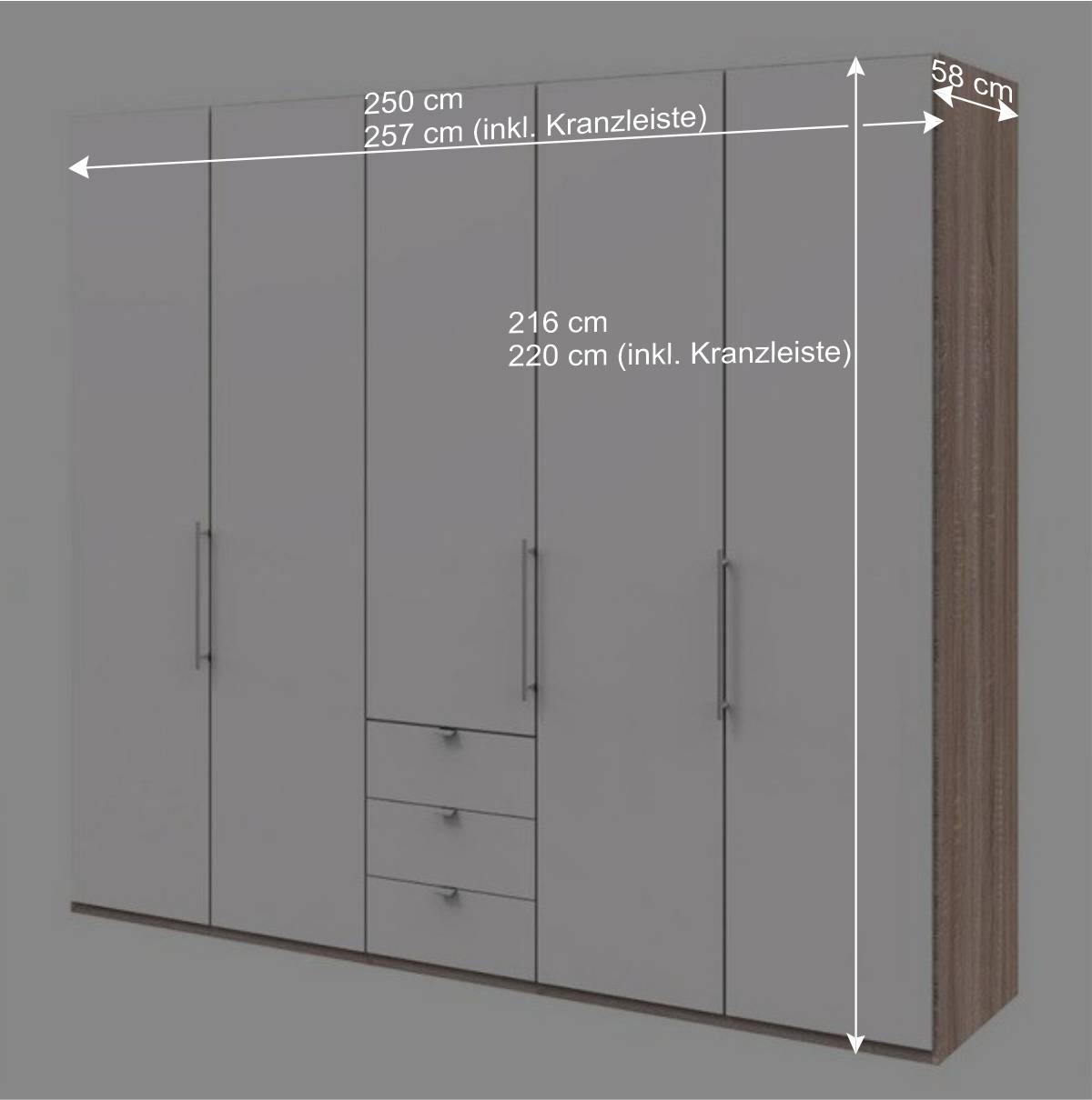 Top Schlafzimmerschrank mit 2 Falttüren & Tür - Vaclyn