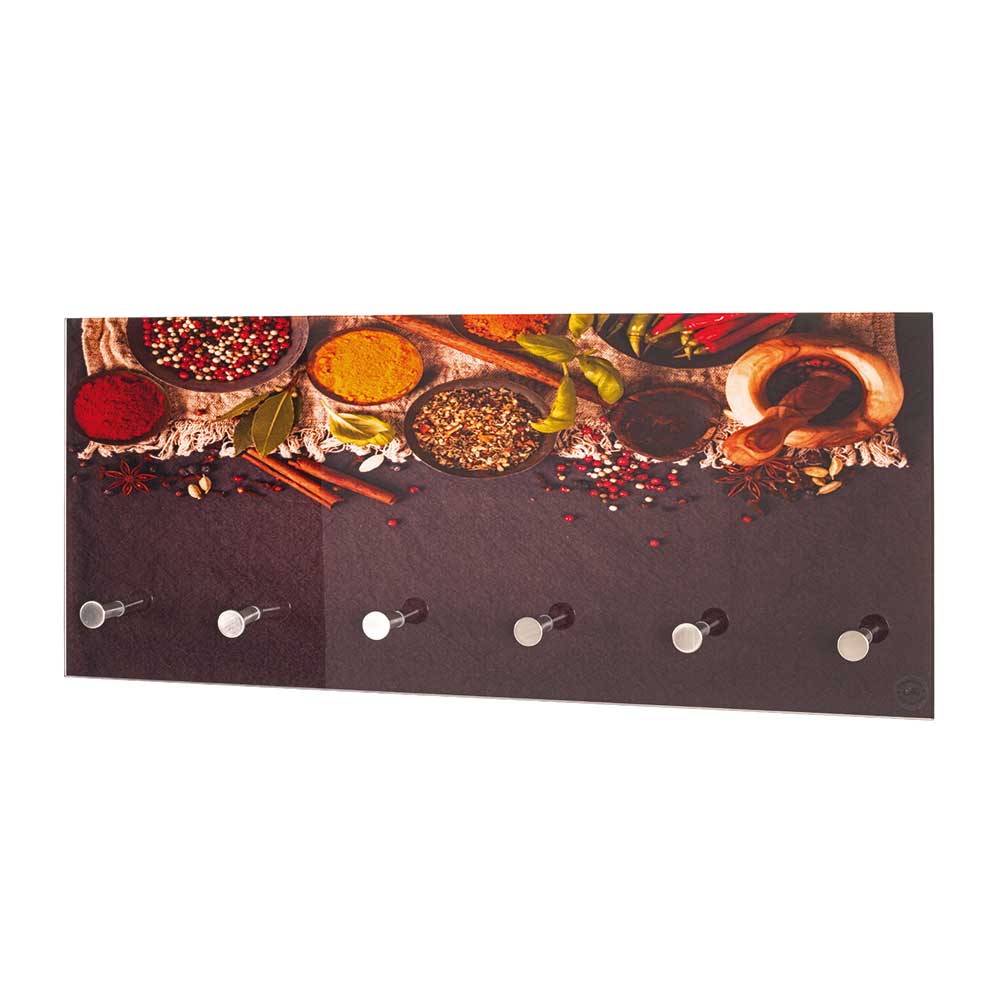6 Haken Glasgarderobe mit Foto Druck - Aramova