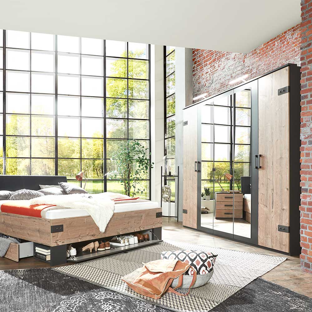 225 cm breiter Kleiderschrank modern - Ardila