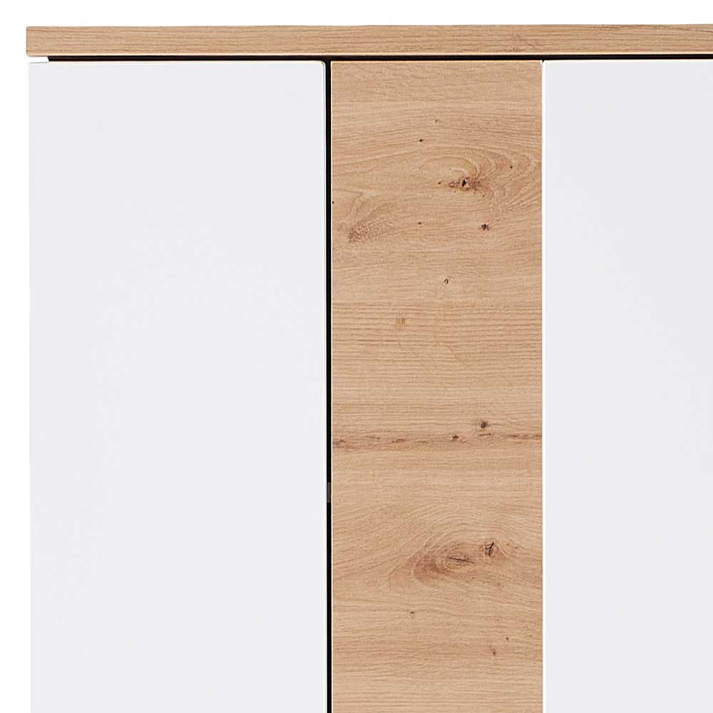Dielenschrank in Weiß & Wildeiche - 2-türig - Symbrosia