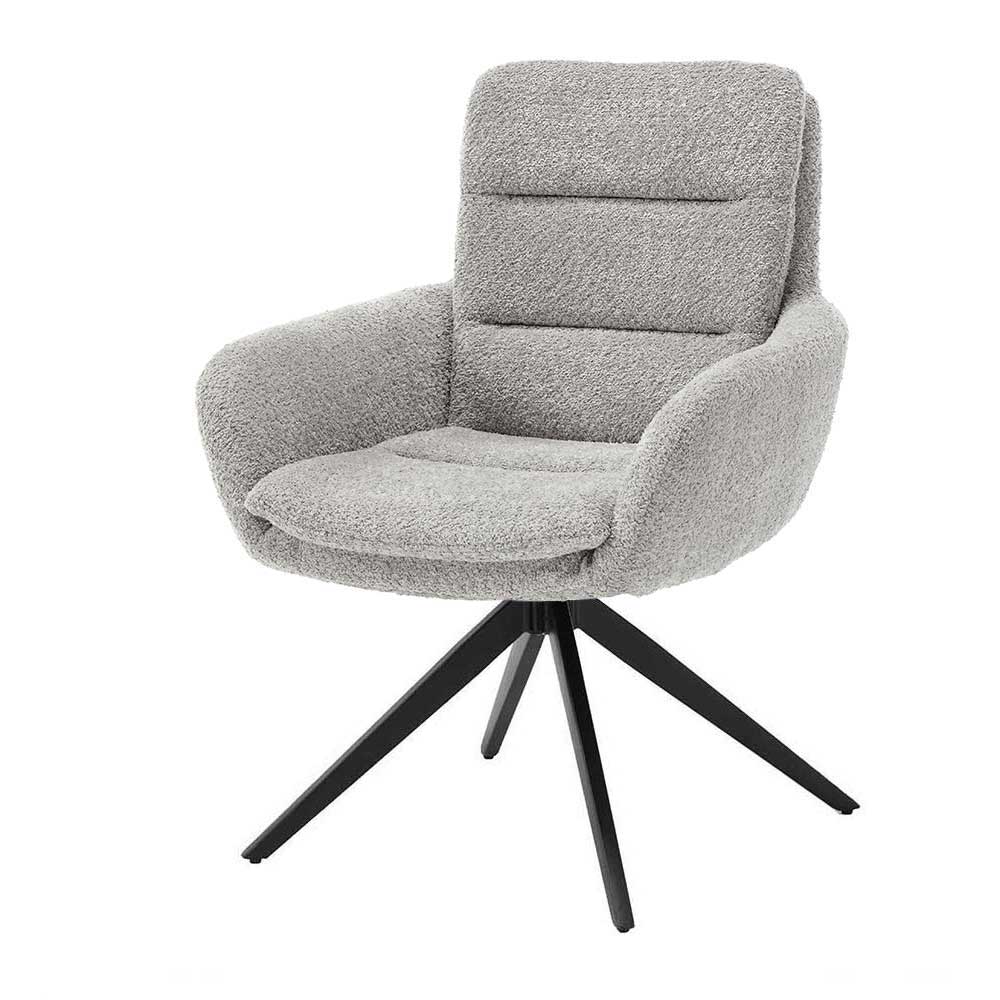 Esstisch Drehstuhl in Grau und Schwarz - Bratannio (2er Set)