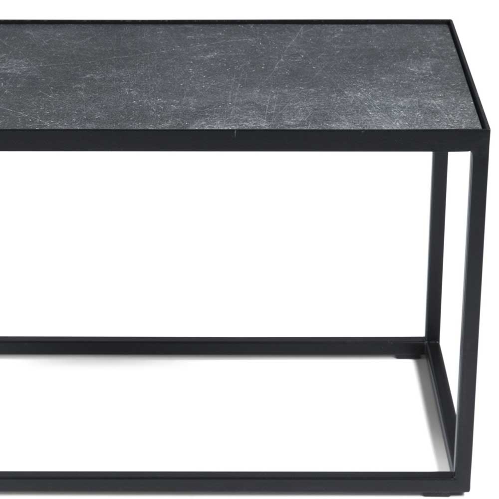 60x40x60 Sofatisch mit Steinplatte in Grau - Abeille