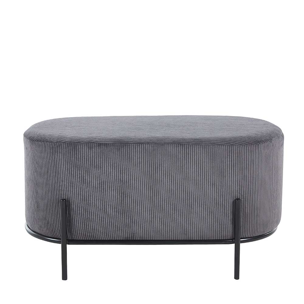 Ovale Polsterbank in Grau Cord - Carlisona