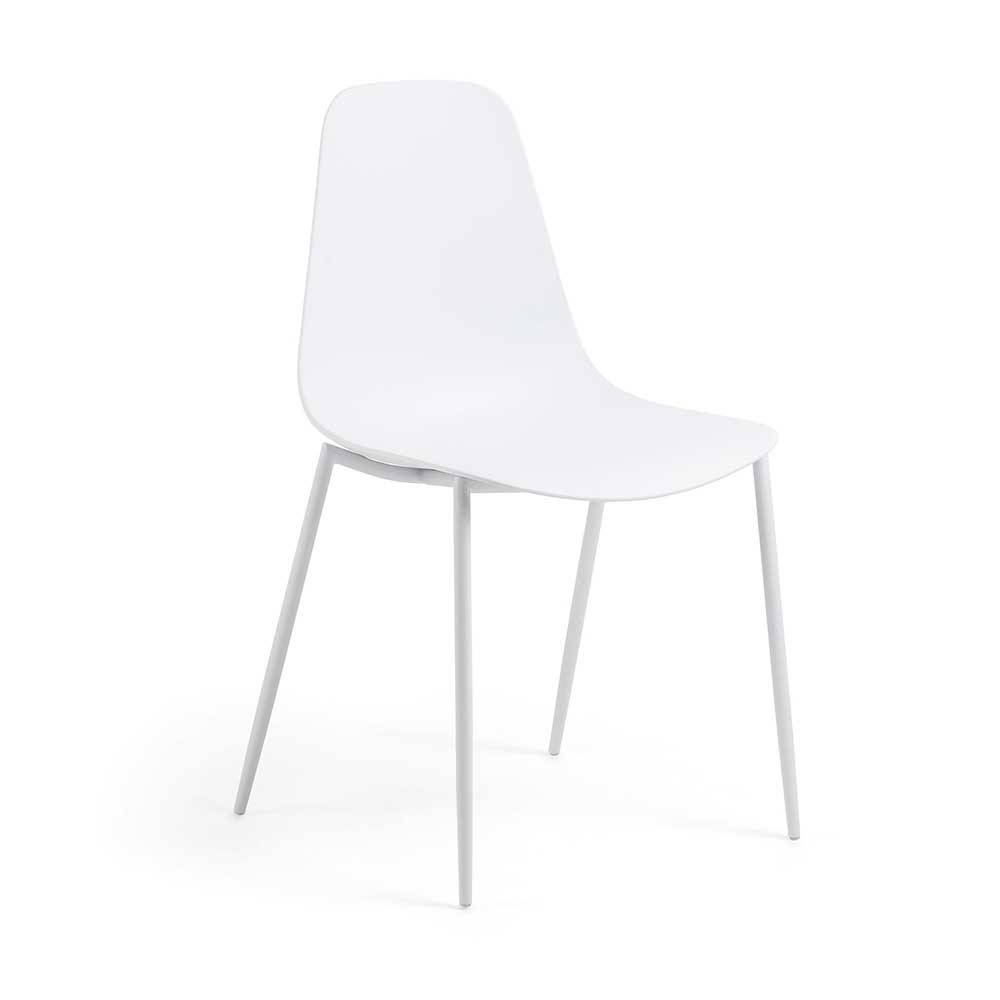 Weiße Küchenstühle mit Schalensitz - Chiantro (4er Set)