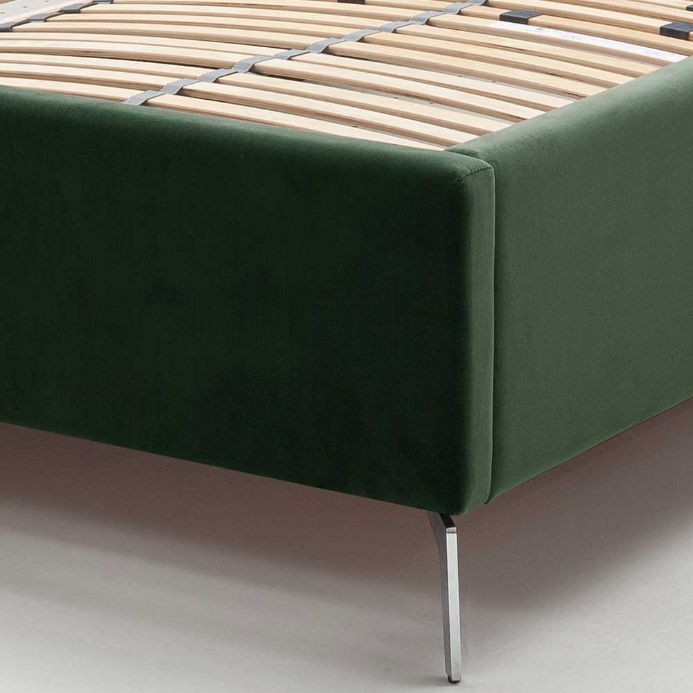 Chesterfield Bett in Dunkelgrün Samt - Jesafina