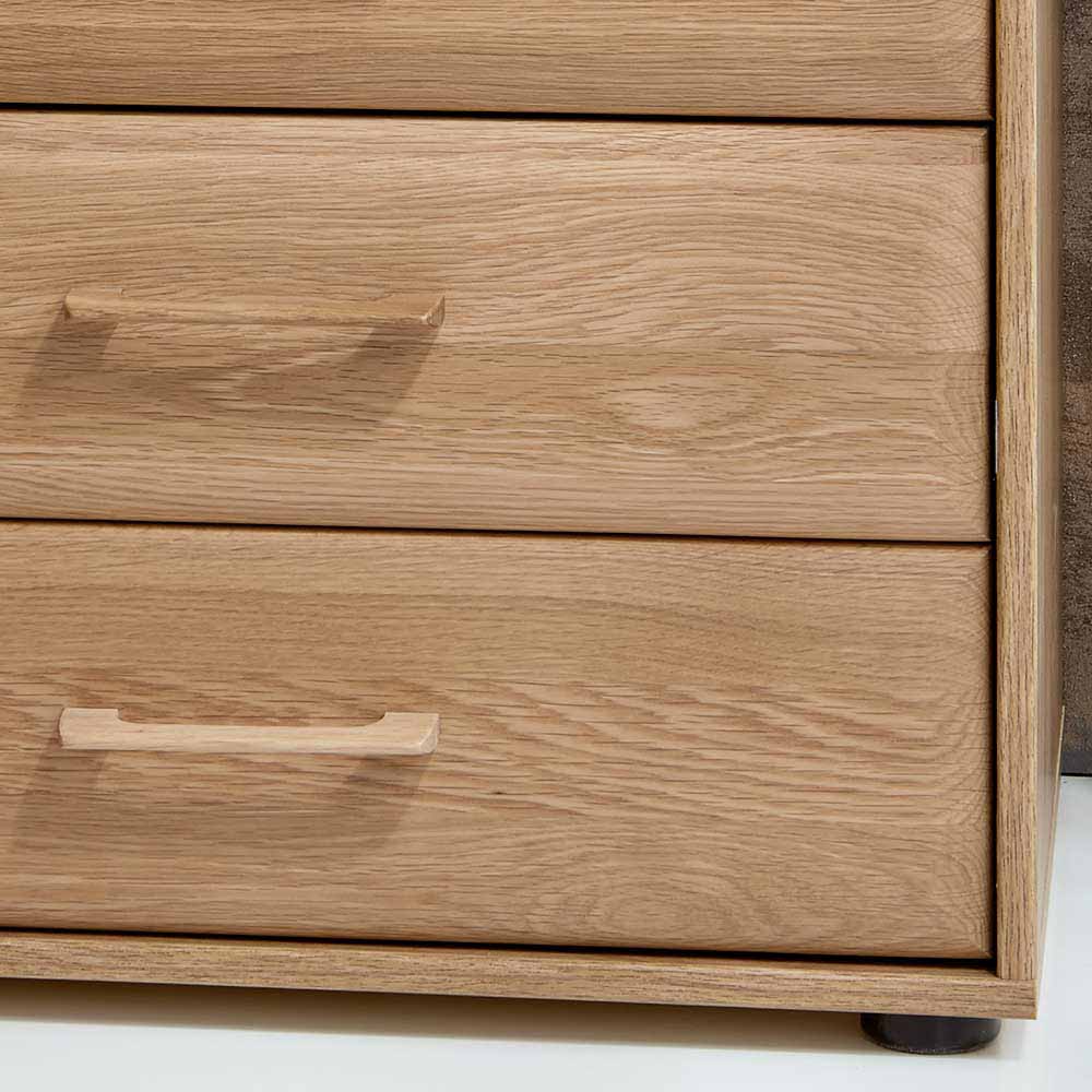 Schubladen-Nachtschrank Anglesia in Eiche teilmassiv (2er Set)