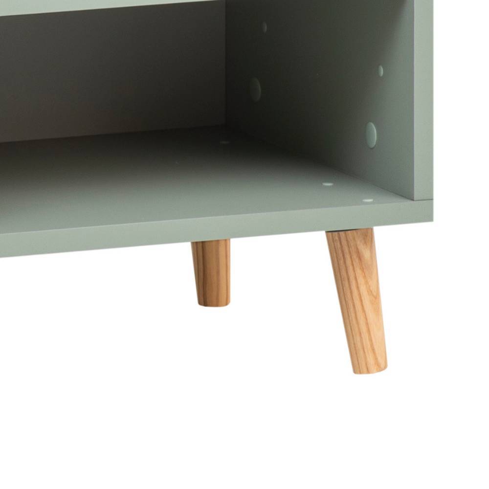 Garderobenbank Detailansicht der massiven Holzbeine aus Eiche im Skandi-Design – Vereny