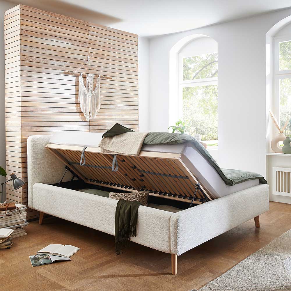 Webplüsch Polsterbett in Creme - Mona