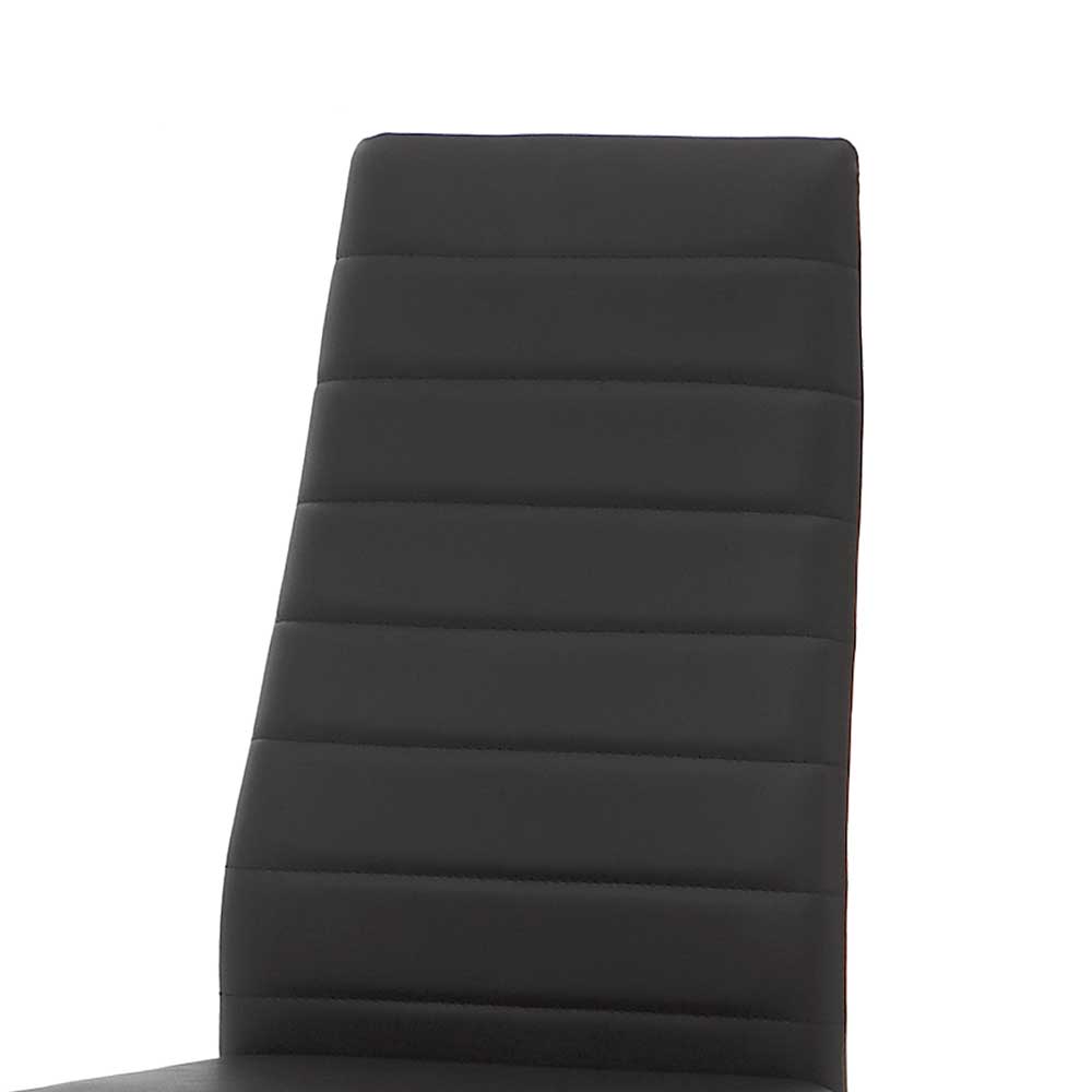 Esszimmer-Stuhl in Schwarz & Alu - Vani (4er Set)