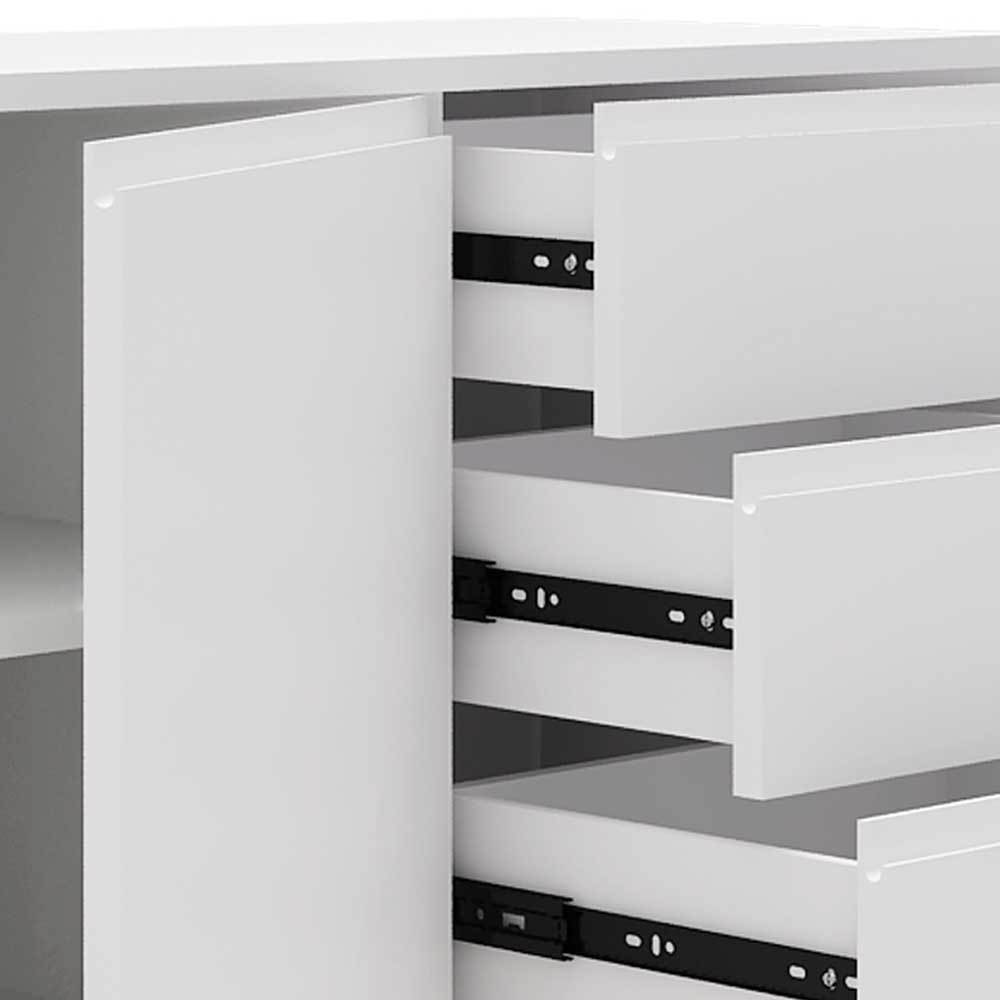 Weißes Sideboard 150cm mit Haarnadel Beinen - Donny