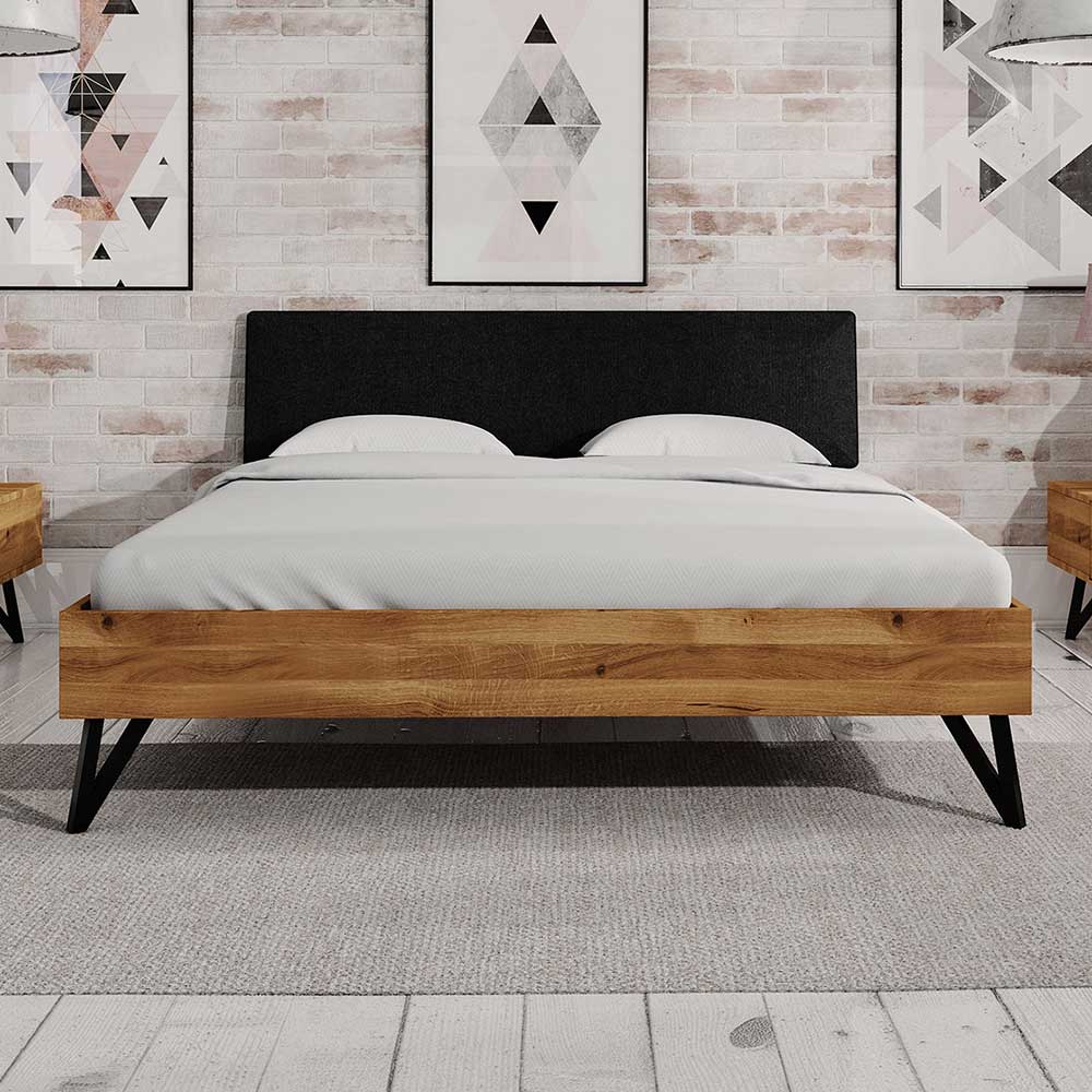 Wildeiche Bett in Überlänge 200x220 cm - Mandirov