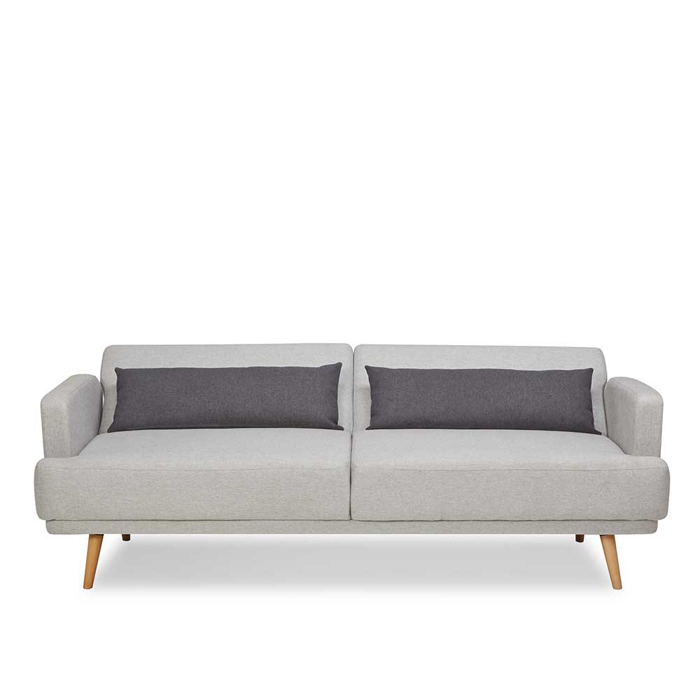 Schlafsofa in Hellgrau und Kiefer - Posadas