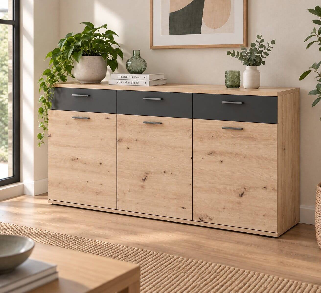 180x85x43 MDF Sideboard mit Sockelgestell - Vecenda