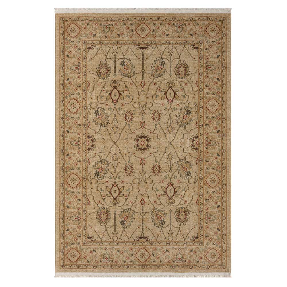 Orientalischer Teppich in Beige und Creme mit traditionellem Muster – Arjas