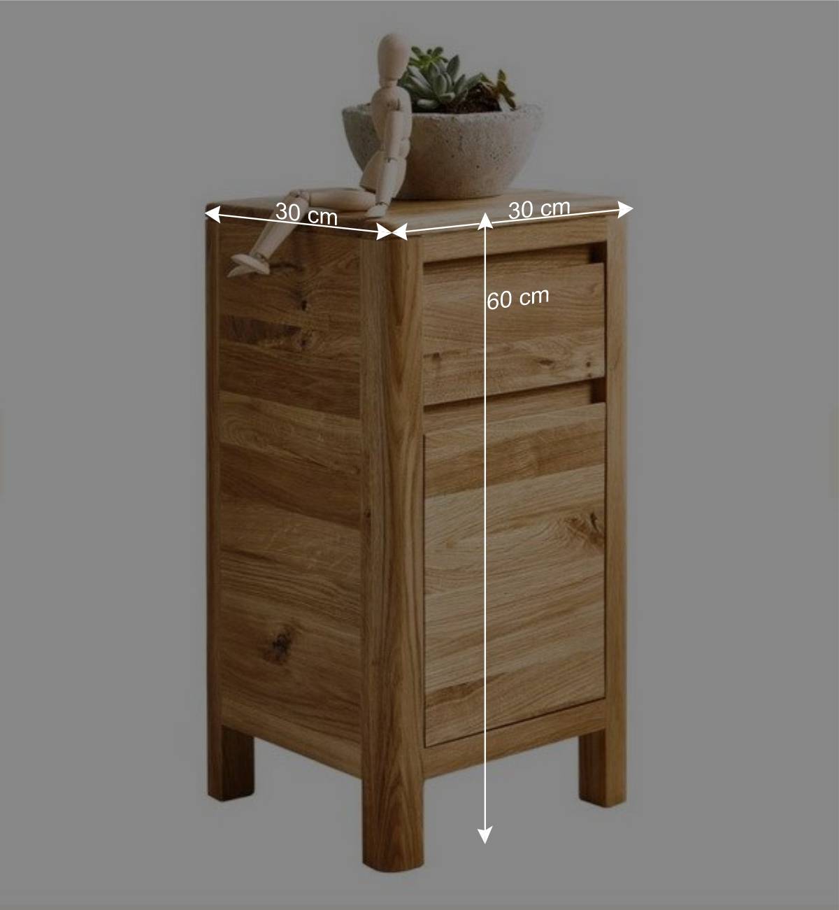 Massivholz Kommode Uvinessa 1-türig mit Schublade