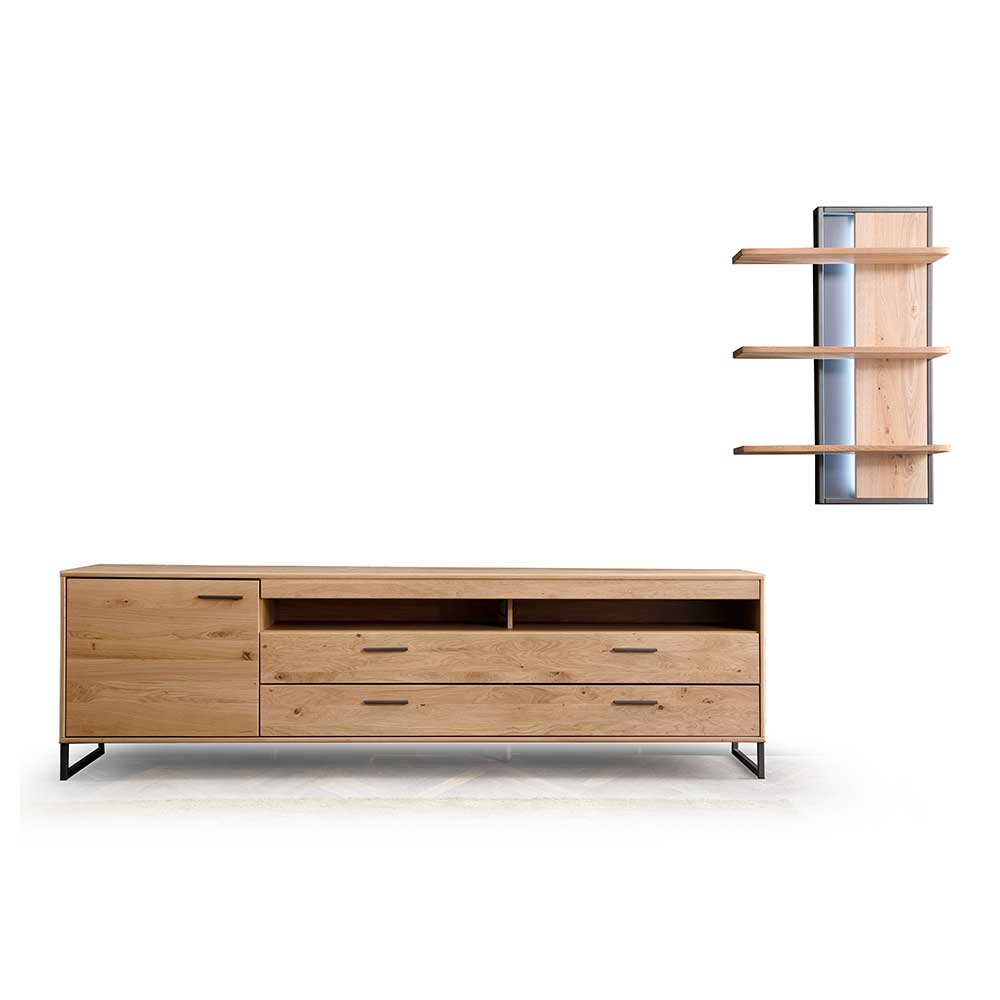 Großes Design TV Board & Wandregal - Assela (zweiteilig)