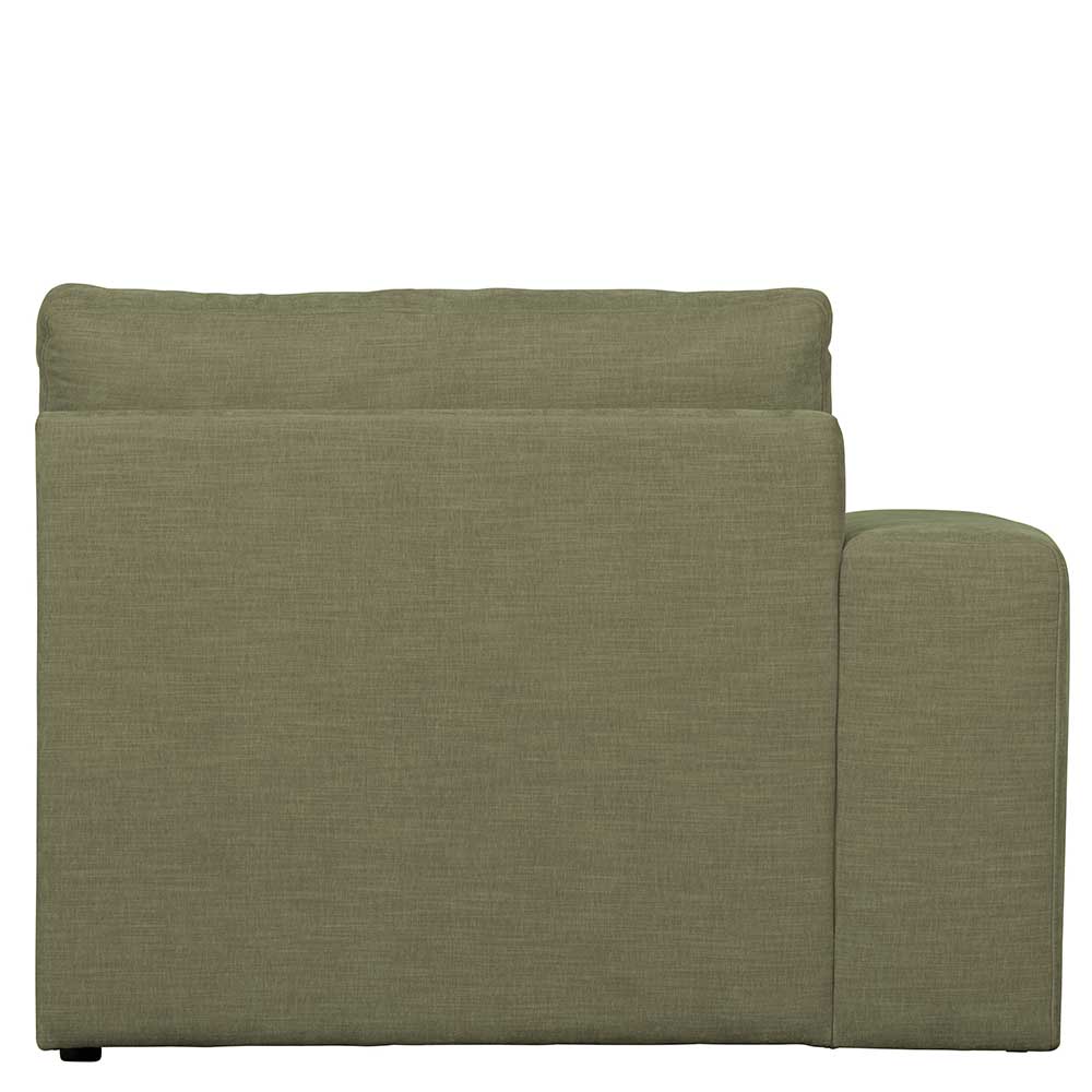 Rückansicht der grünen Modul Couch mit linker Armlehne – Perconia