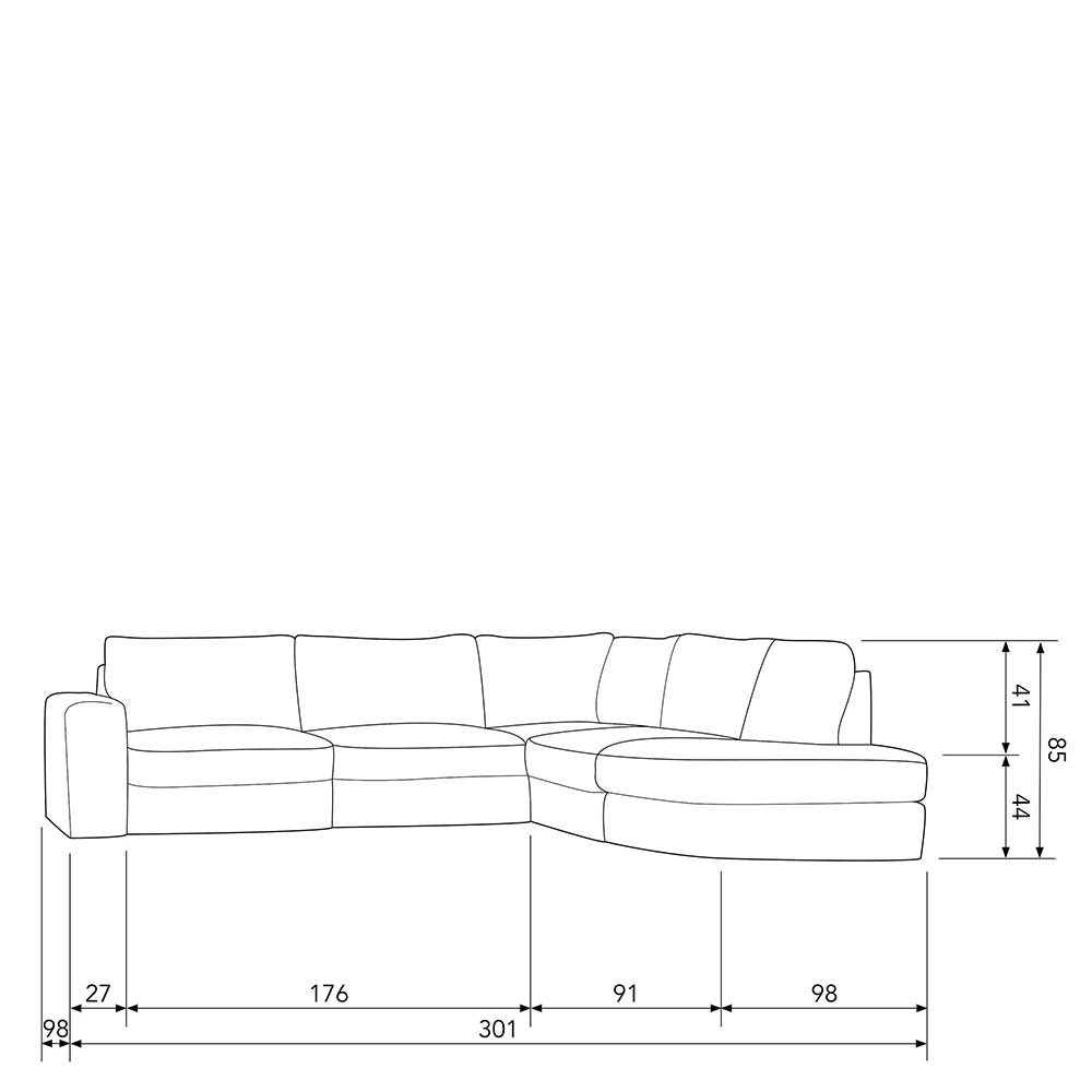 Moderne Stoff Eckcouch in Rosa - Draschna