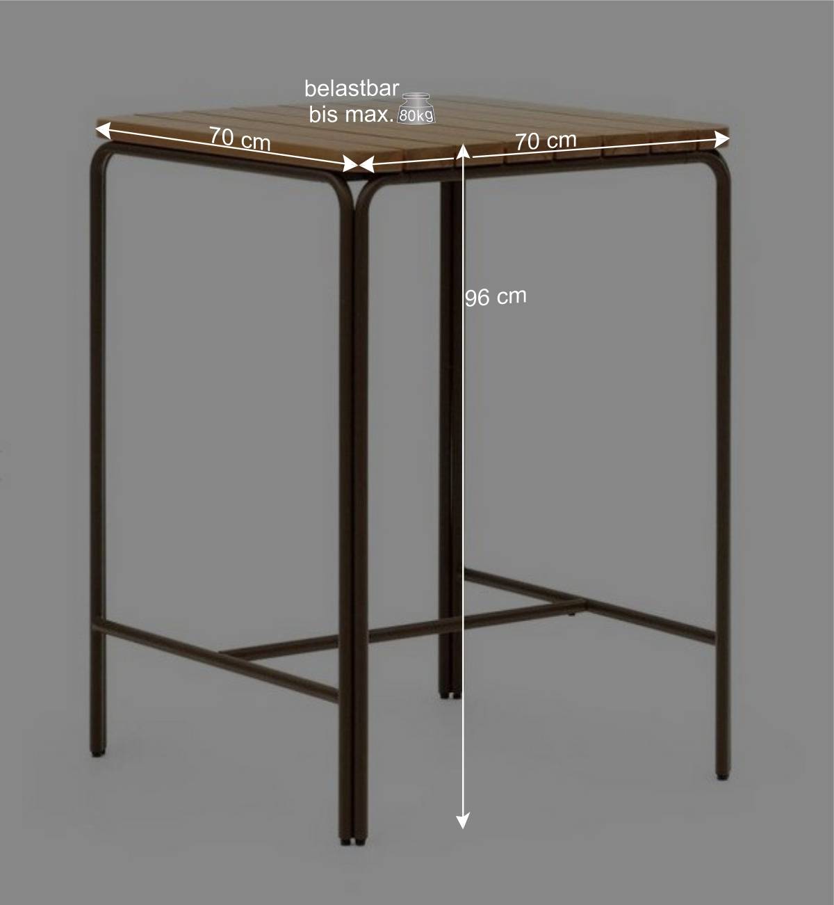 Outdoor Stehtisch aus braunem Metall - Ragusca