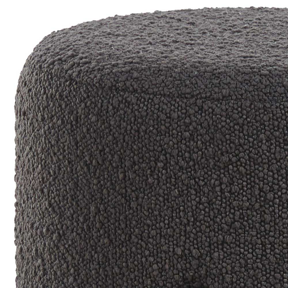 Boucle Polsterhocker in Anthrazit - Pizaras