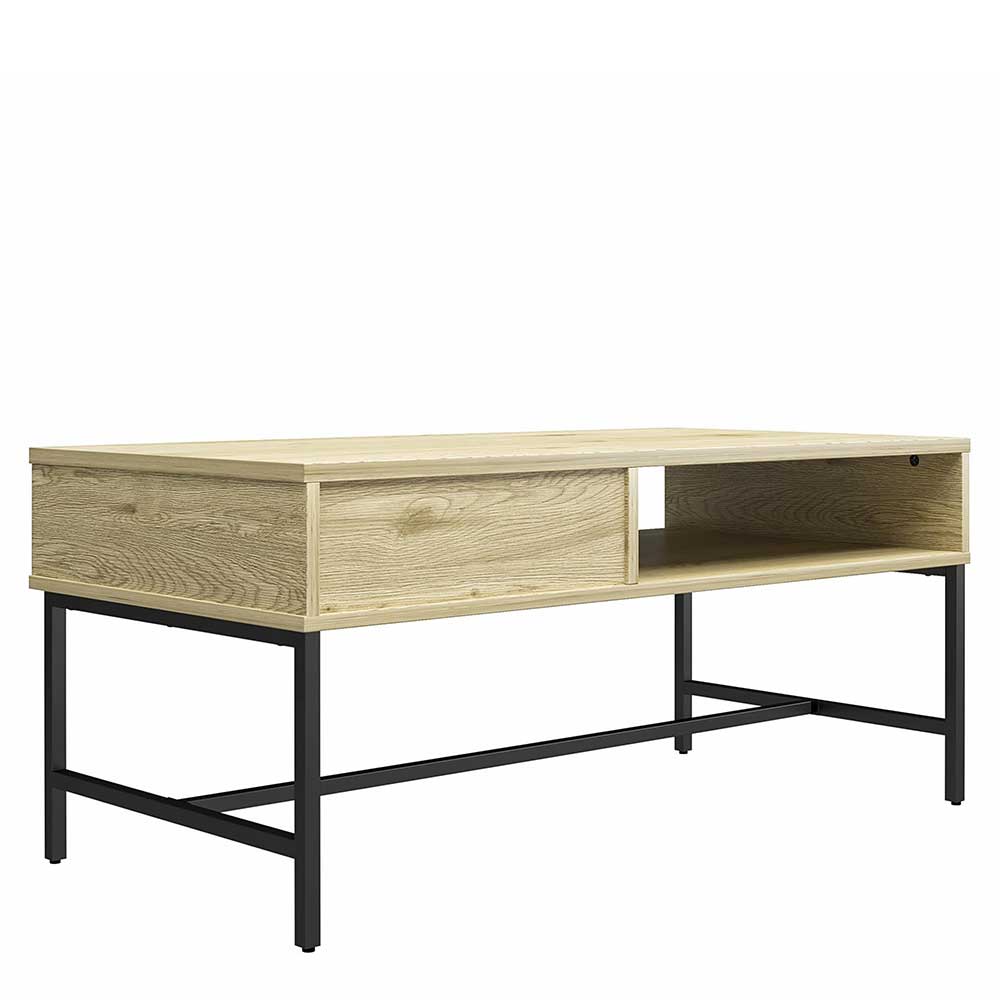 Skandi Sofatisch mit Schublade und Fach - Black