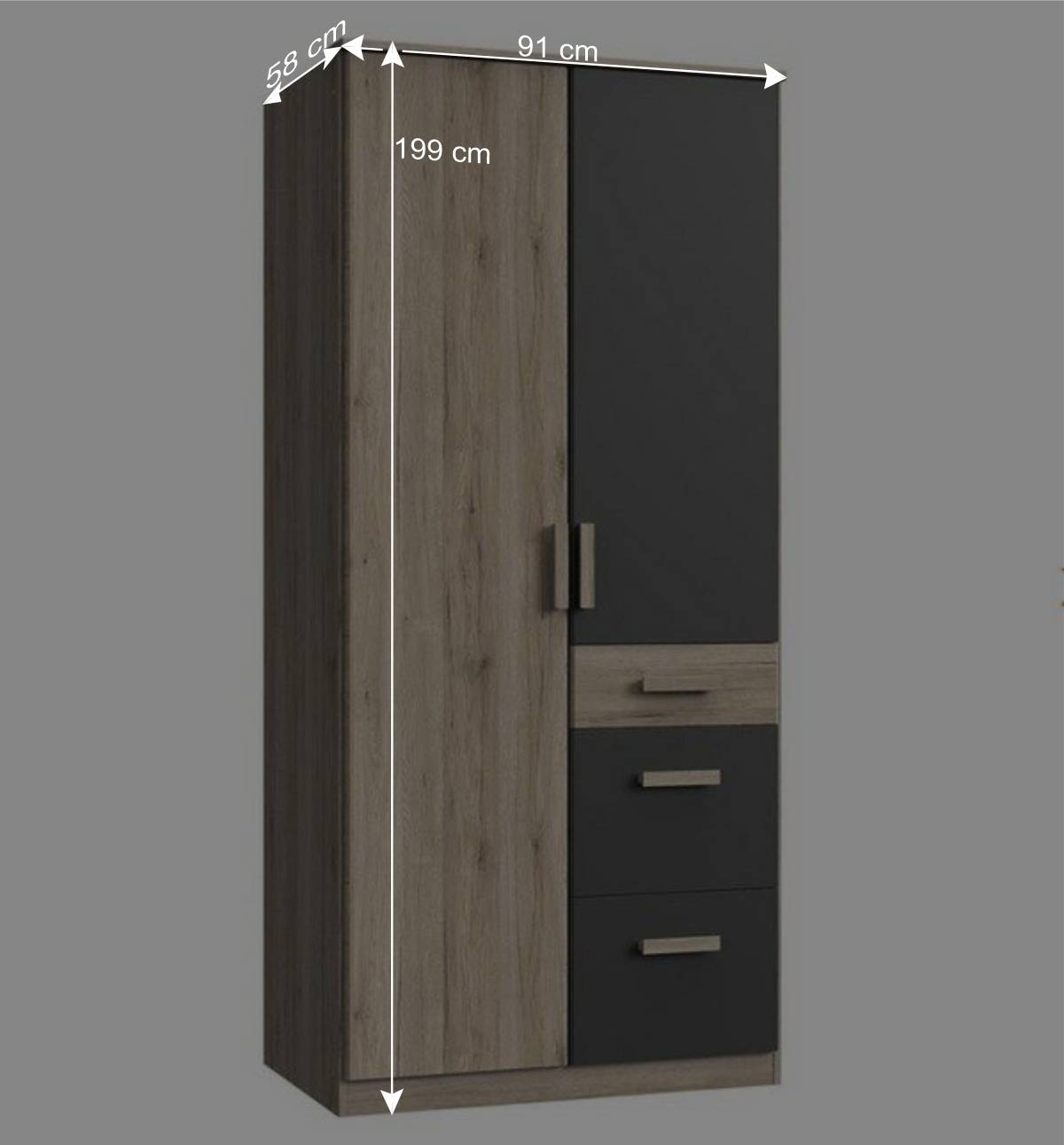 Schlafzimmerschrank in Dekor Eiche San Remo - Jilamenda