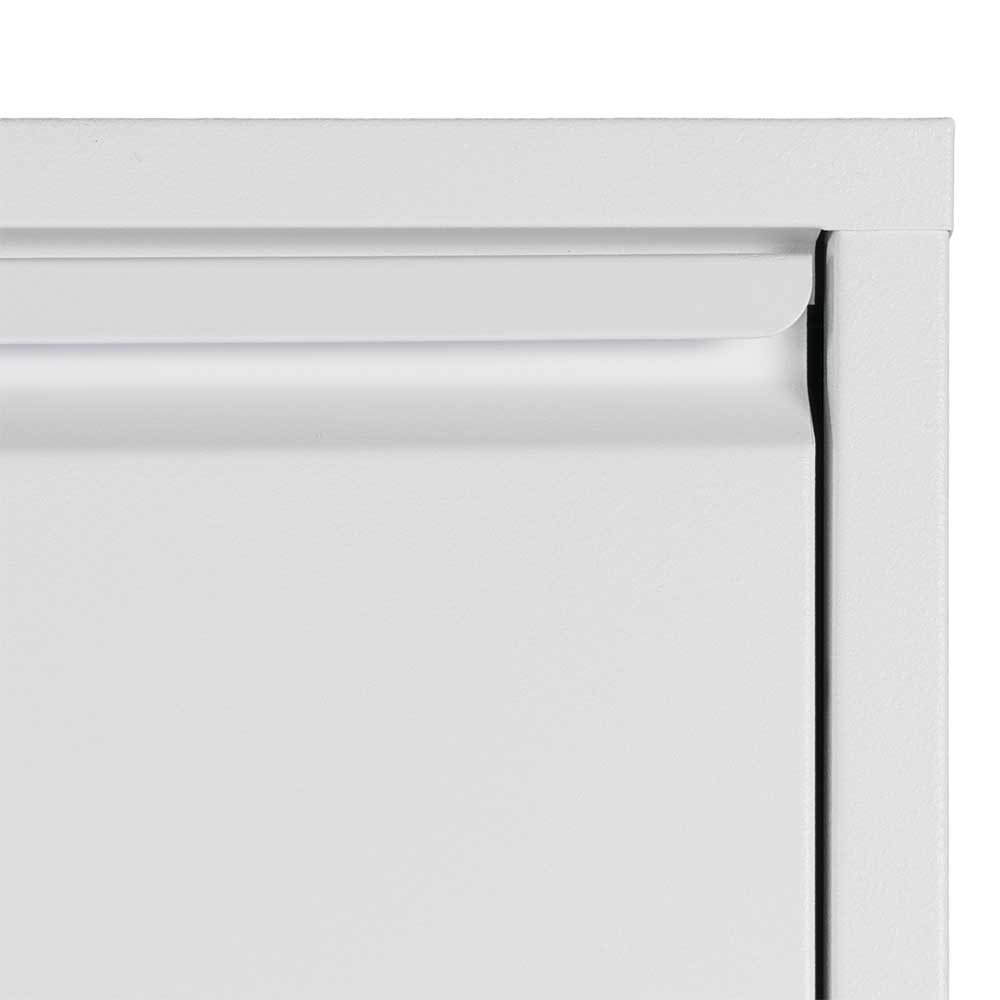 Stahl Schuhschrank in Weiß pulverbeschichtet - Donzai