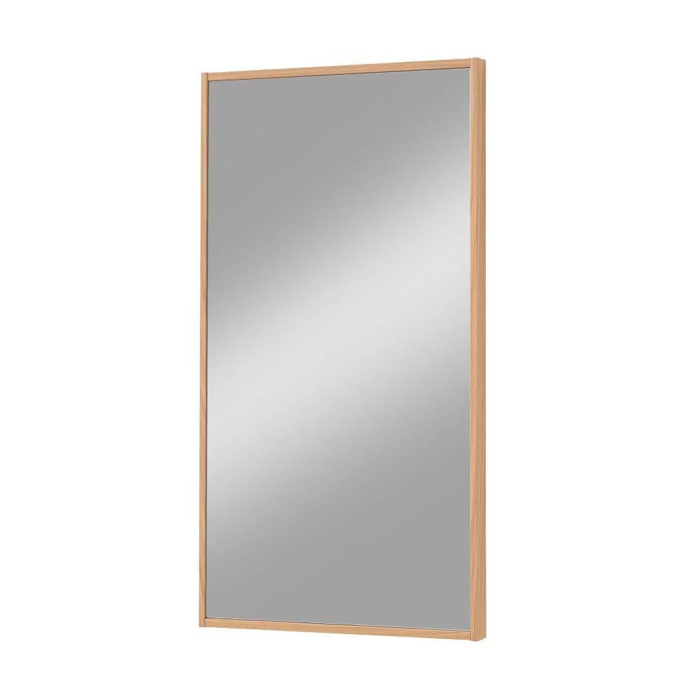 Rechteckiger Wandspiegel in Eiche Bianco Furnier, ideal f r Flur oder Schlafzimmer – Nova