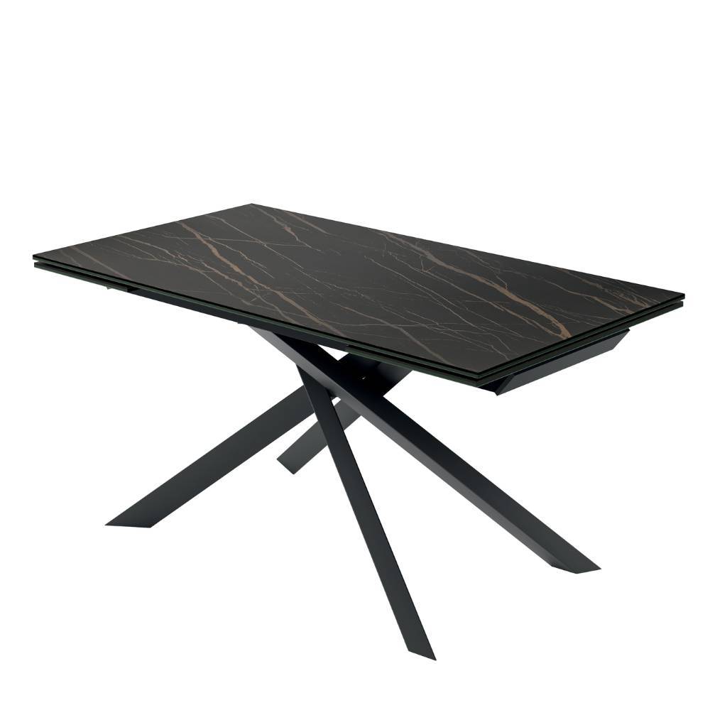 Ausziehtisch in Schwarz Braun Marmoroptik - Manicos