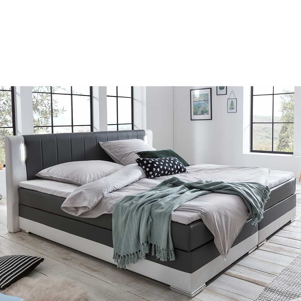Modernes Bett mit Boxspring & LED Kopfteil - Zurana