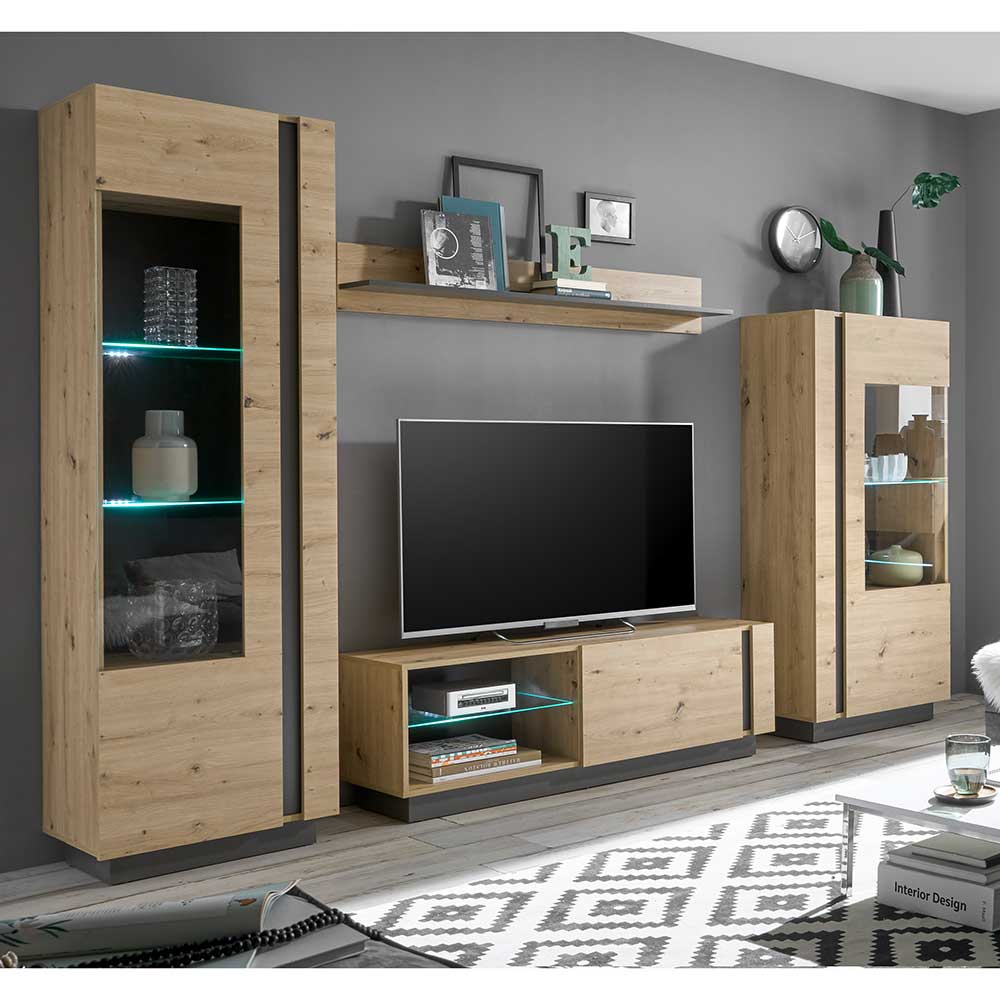 Wohnzimmer Anbauwand 270 cm breit - Lairian (vierteilig)