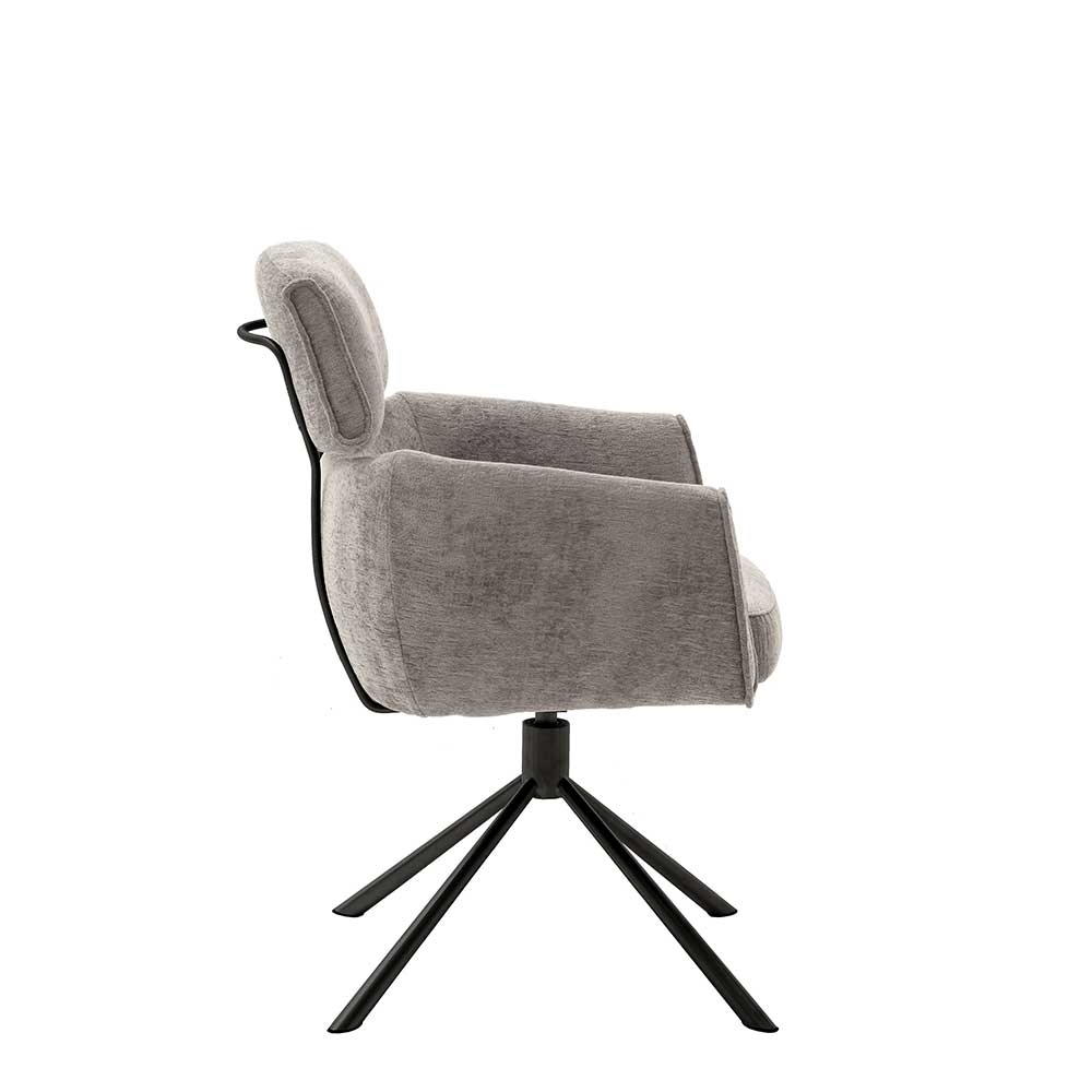 Drehbarer Esstischstuhl in Taupe - Linette (2er Set)