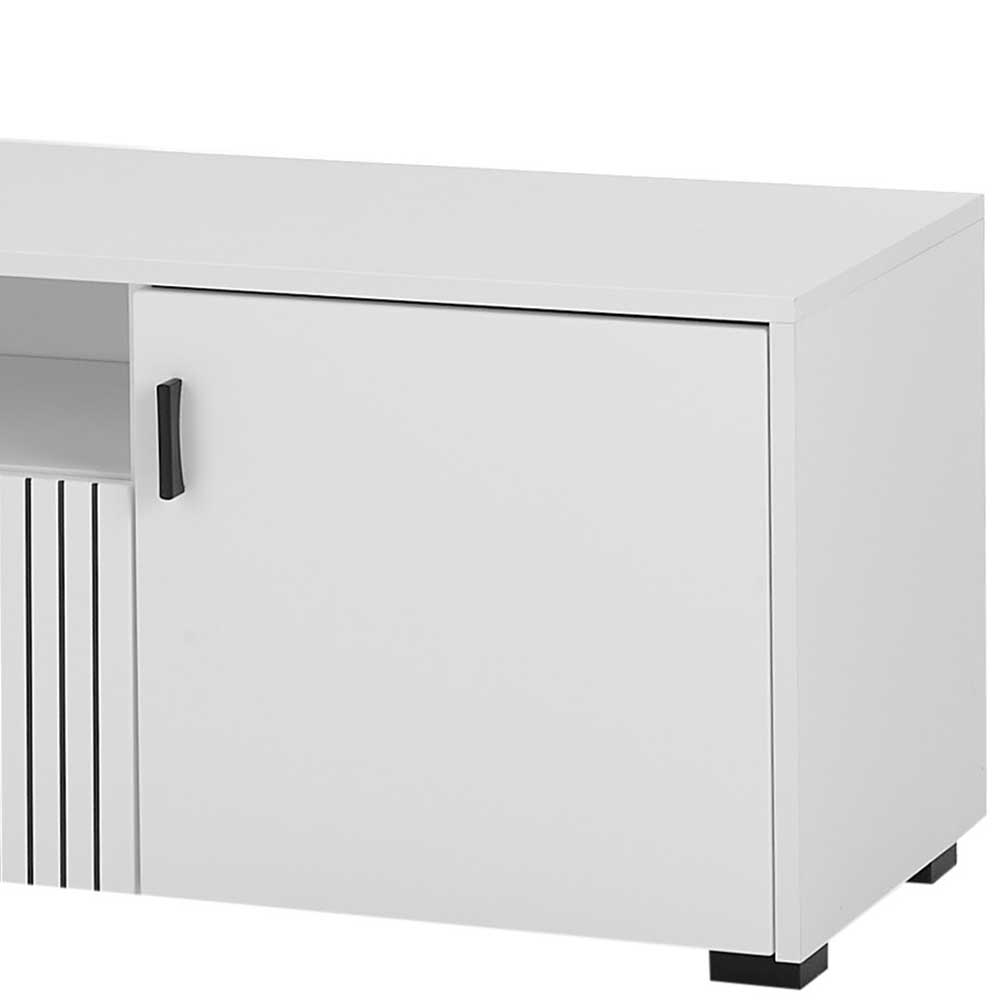 Weiße Wohnzimmerschränke & Wandboard im Set - Dualkos (vierteilig)