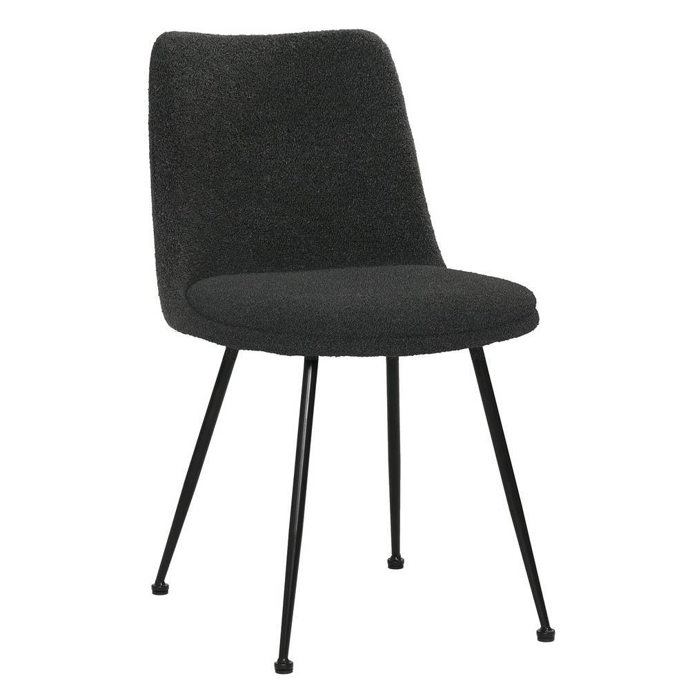 Esszimmerstuhl in Schwarz Boucle - Deflorenca (2er Set)