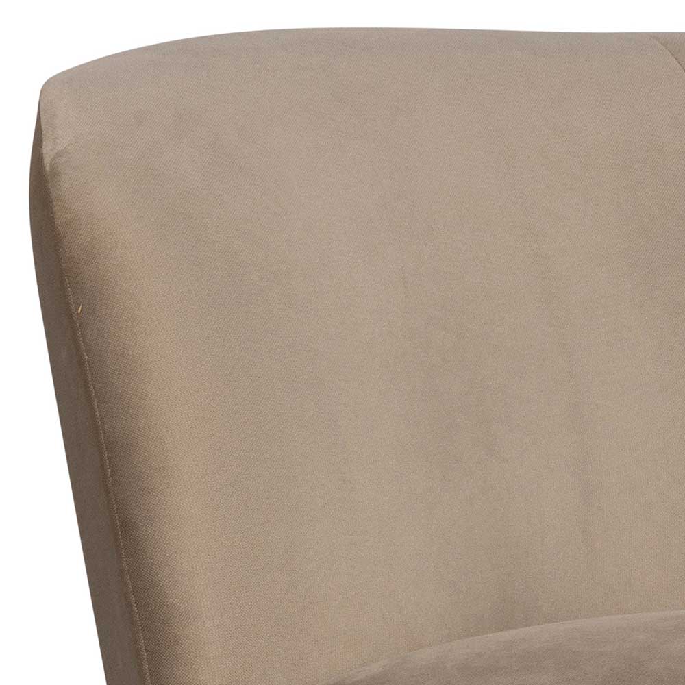 Design Sessel in Khaki Samtbezug - Griffina